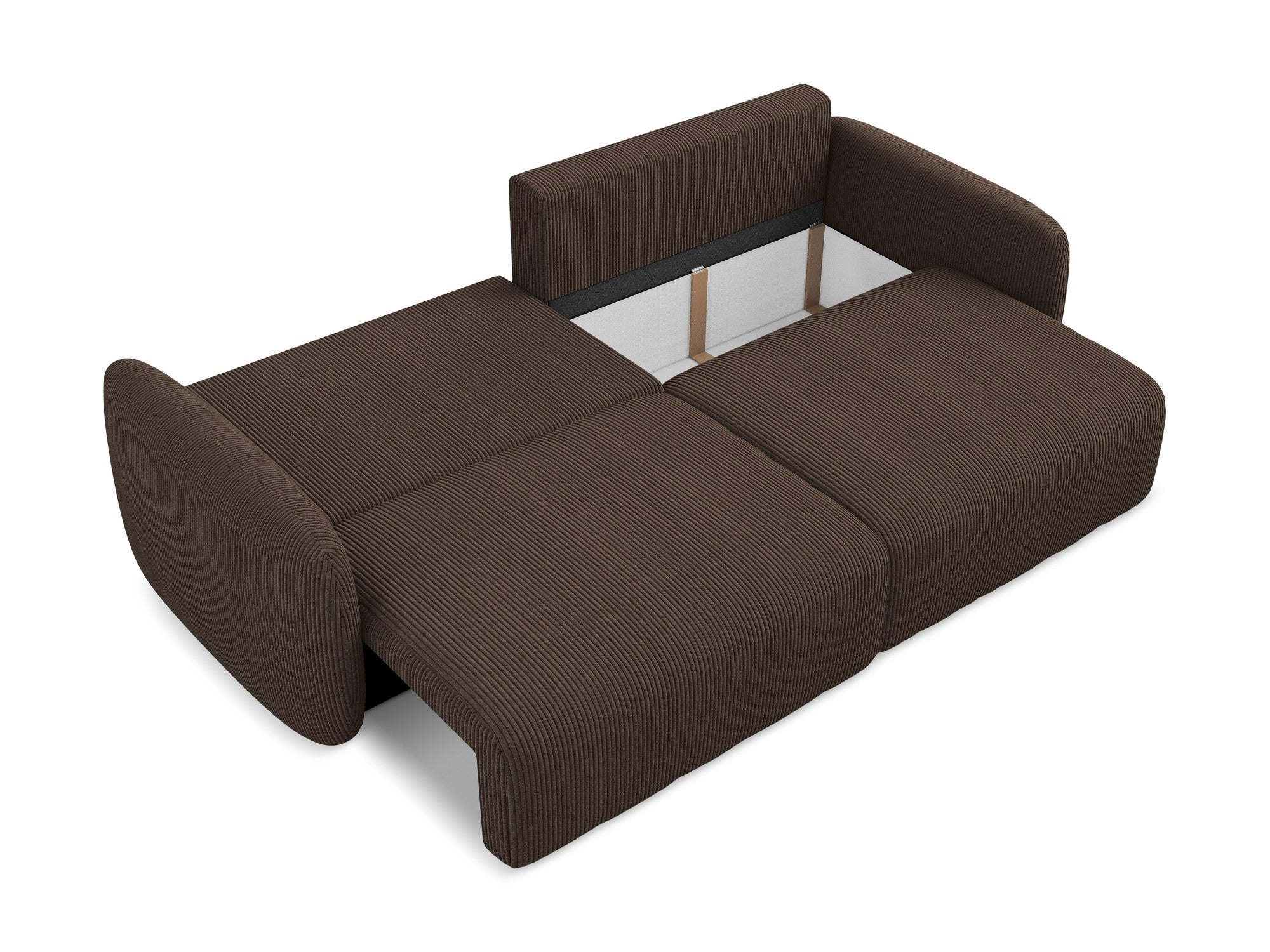 3-Seater Sofa with Sleeping Function KALENA Chocolate Corduroy