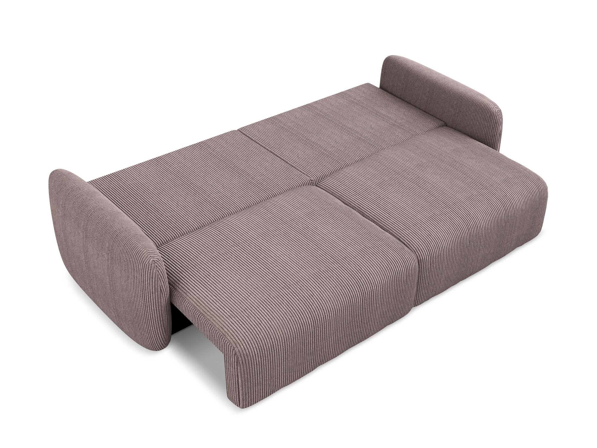 3-Seater Sofa with Sleeping Function KALENA in Muted Pink Corduroy