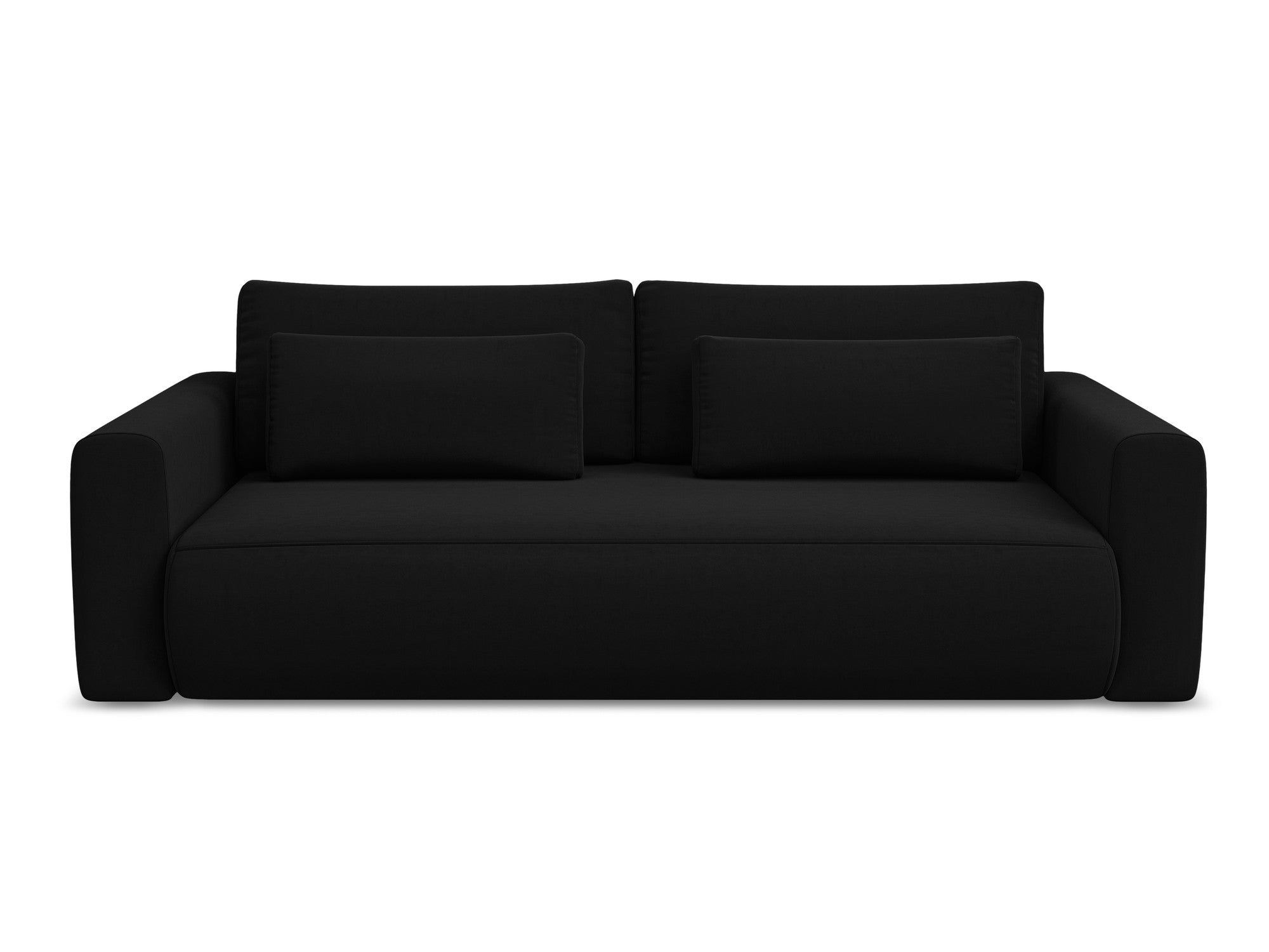 Sofa aus Samt für 3 Personen mit Schlaf-Funktion KAPUA schwarz
