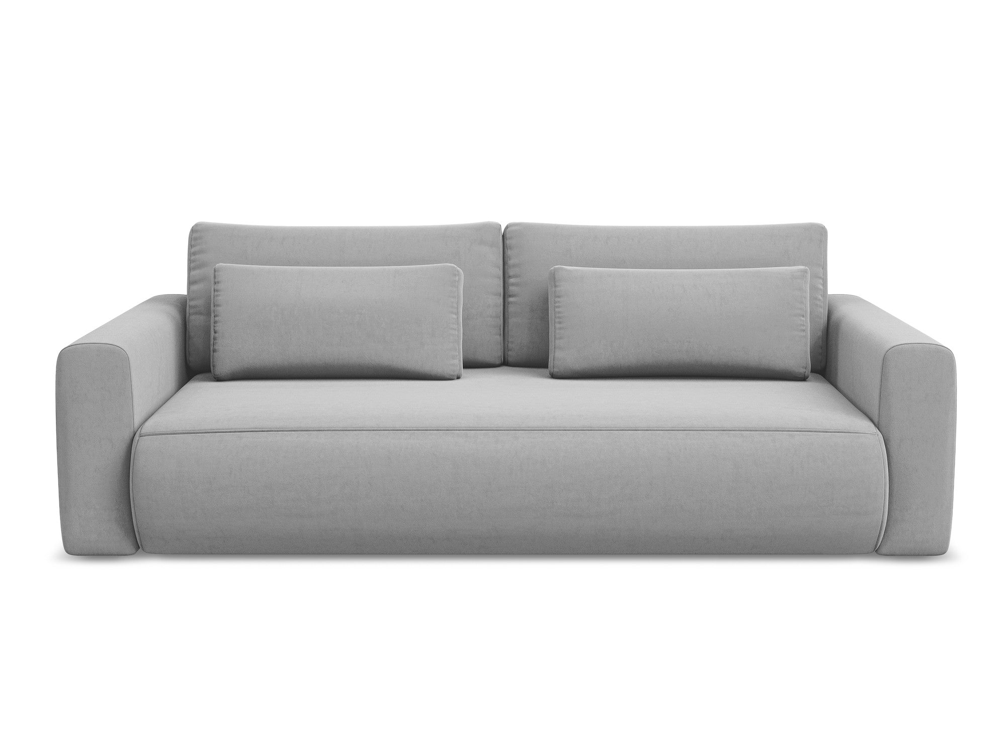Sofa aus Samt für 3 Personen mit Schlaf-Funktion KAPUA grau
