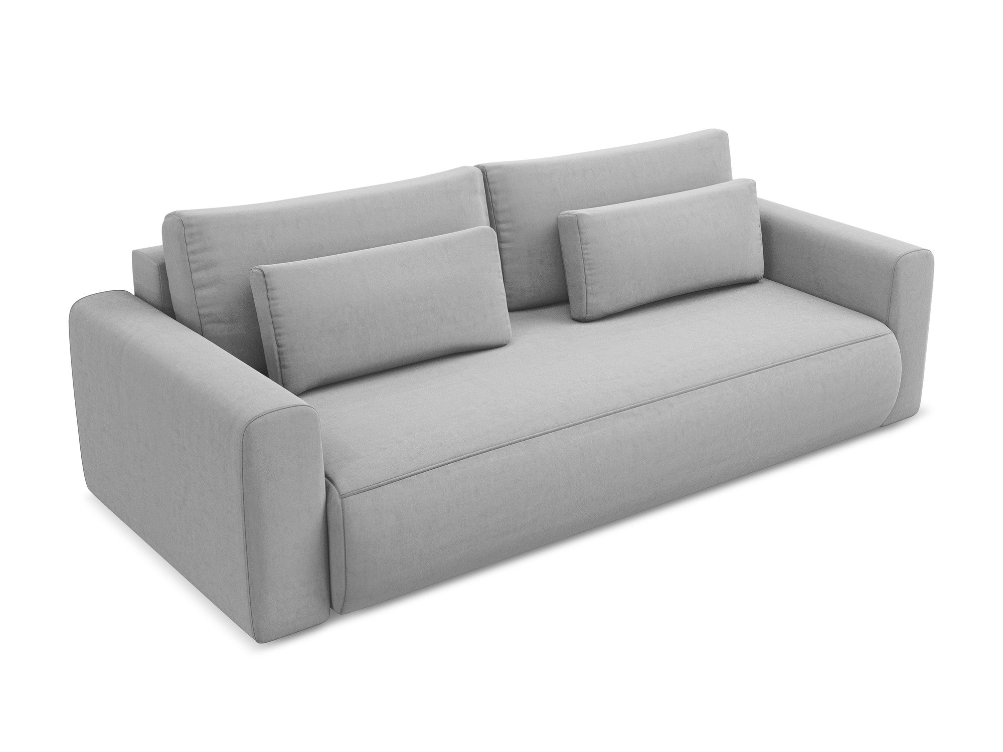 Sofa aus Samt für 3 Personen mit Schlaf-Funktion KAPUA grau