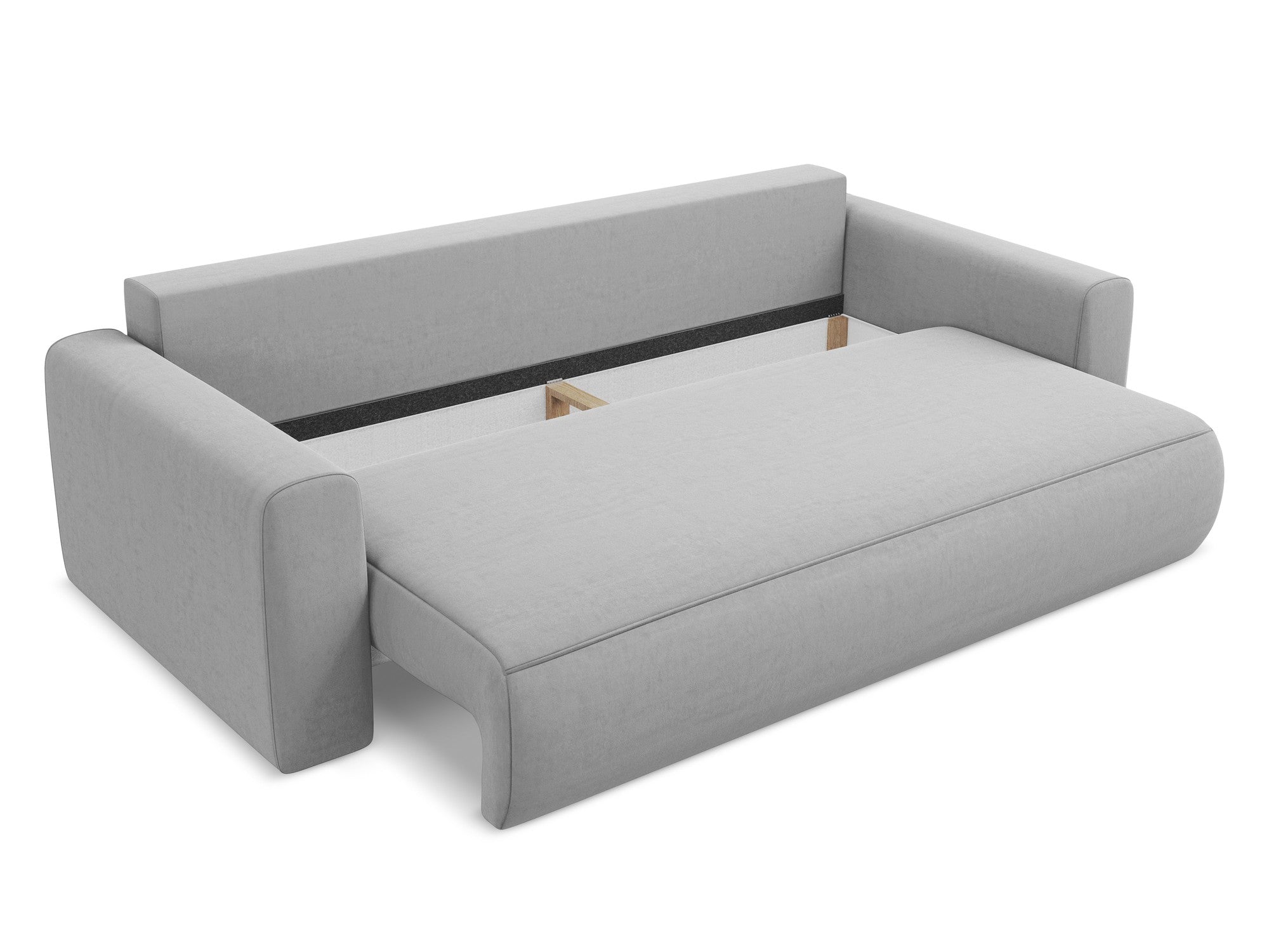 Sofa aus Samt für 3 Personen mit Schlaf-Funktion KAPUA grau