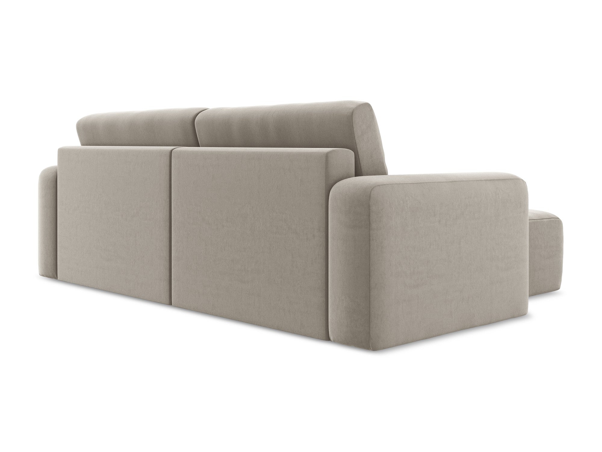 Left-facing velvet corner sofa bed KONA taupe
