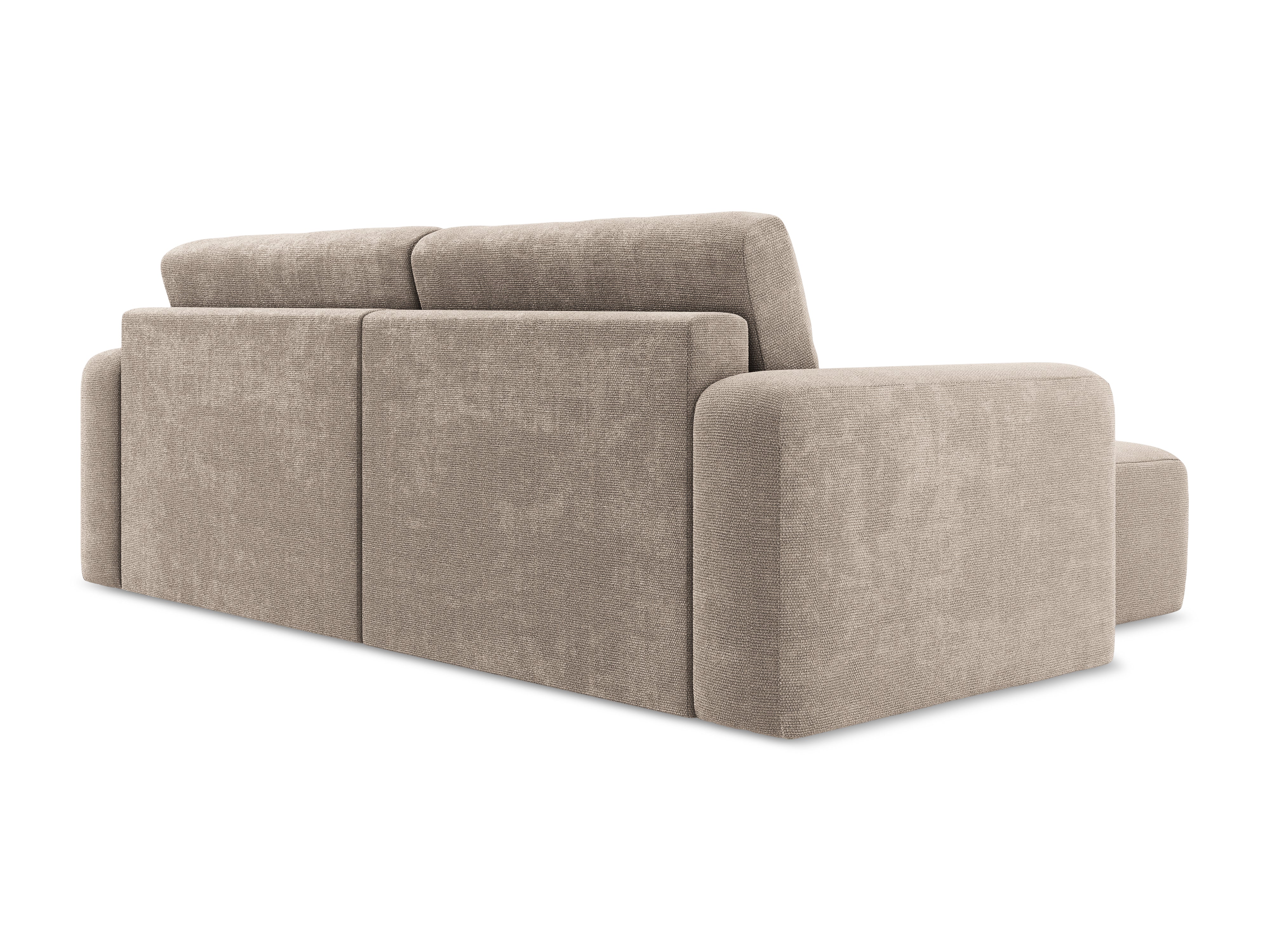 Left-sided corner sofa bed KONA in dark beige chenille
