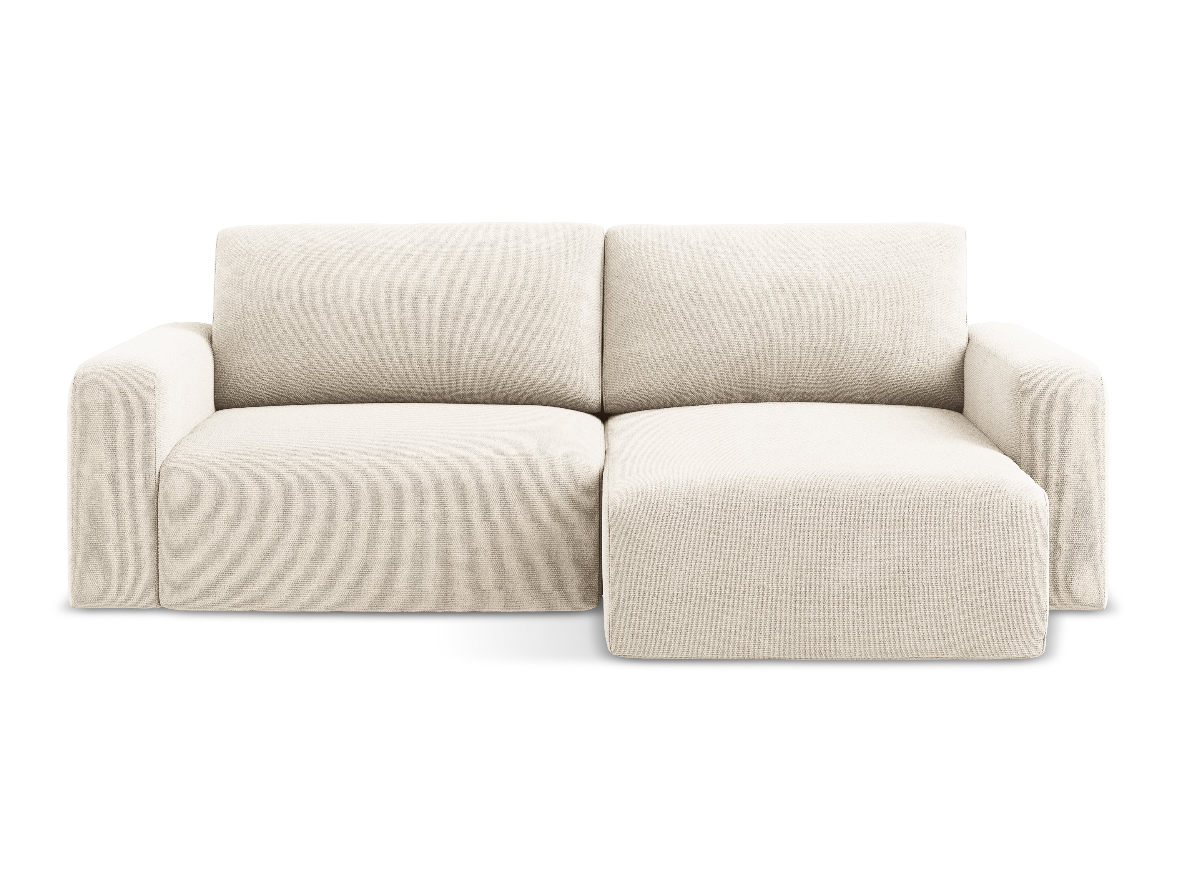 Right-hand corner sofa bed KONA light beige chenille