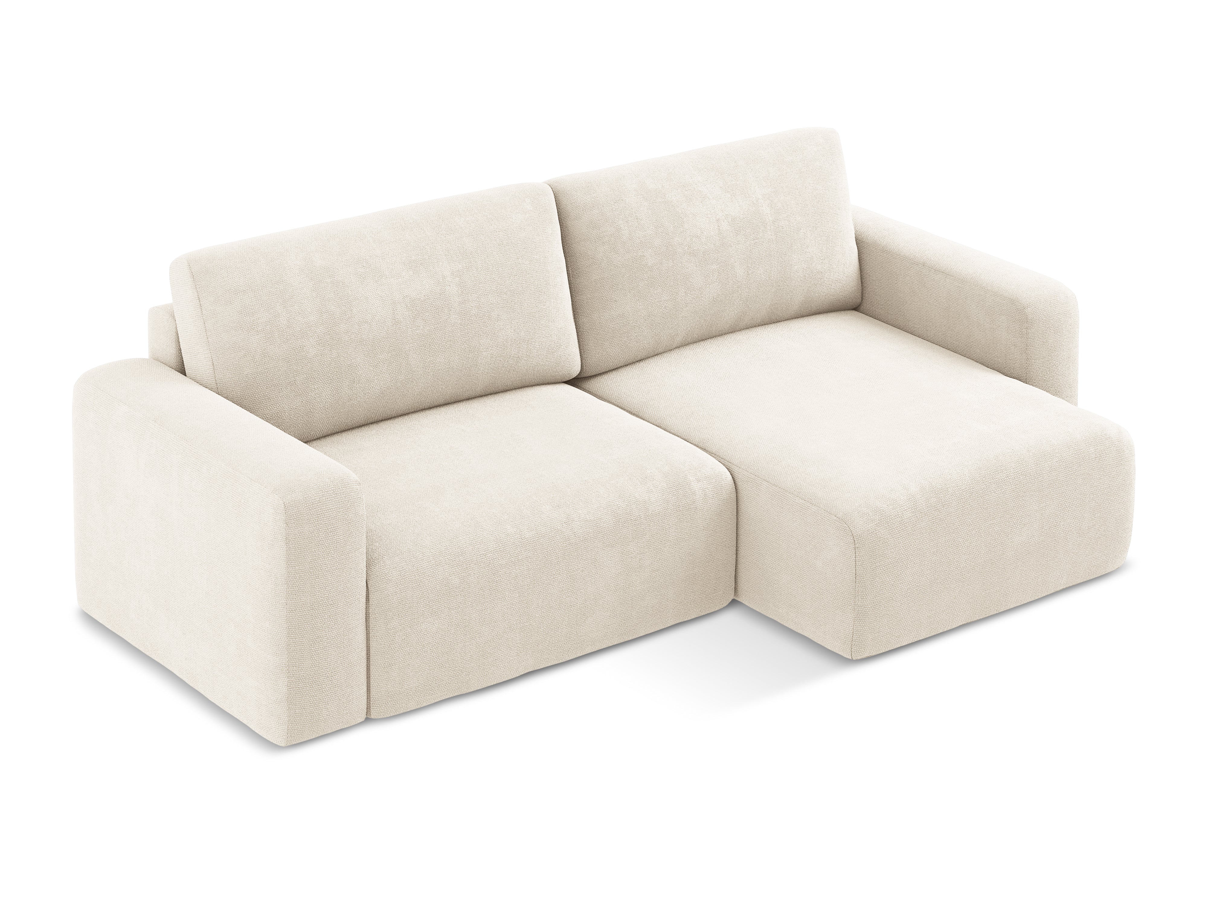 Right-hand corner sofa bed KONA light beige chenille