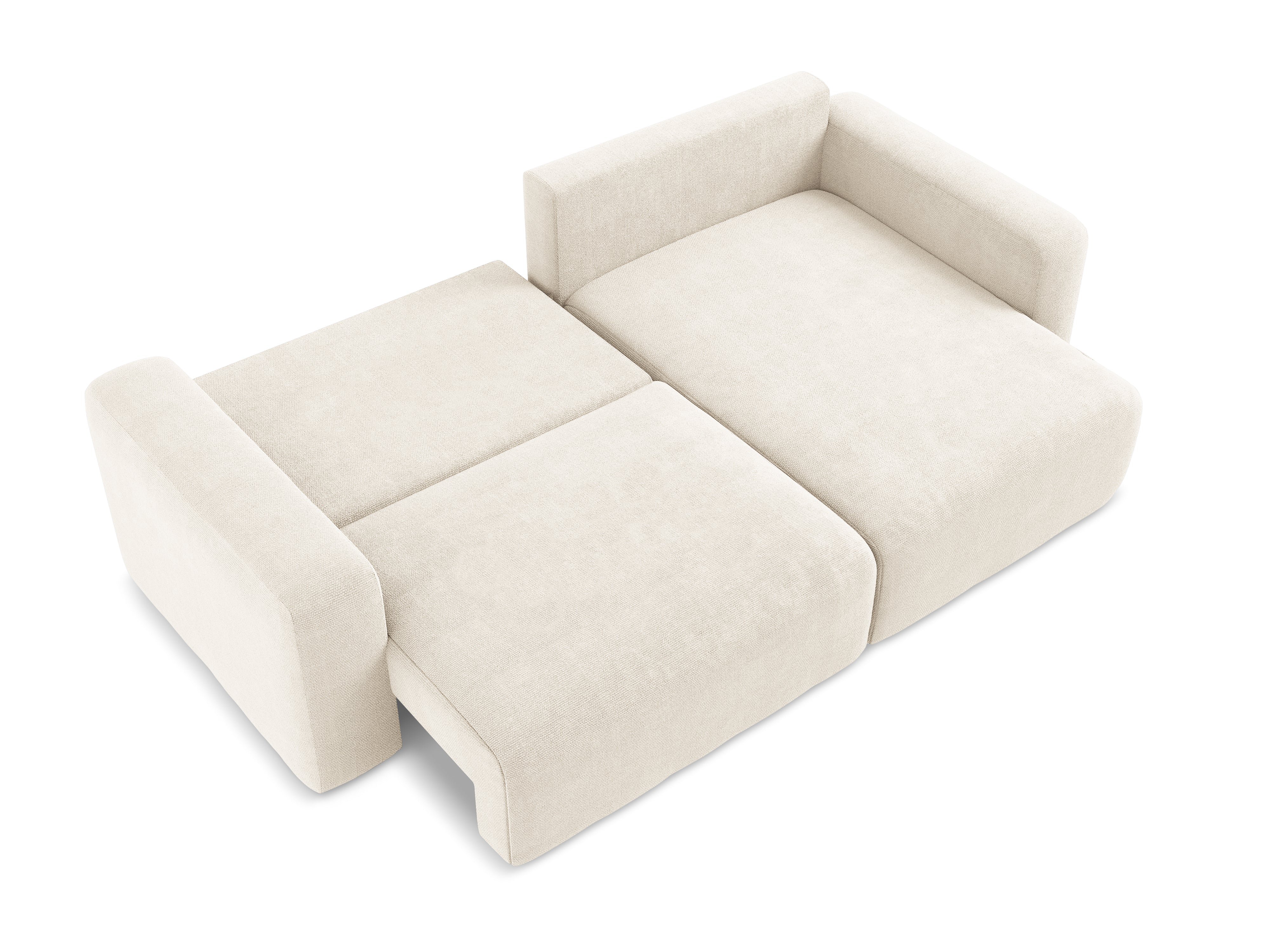 Right-hand corner sofa bed KONA light beige chenille
