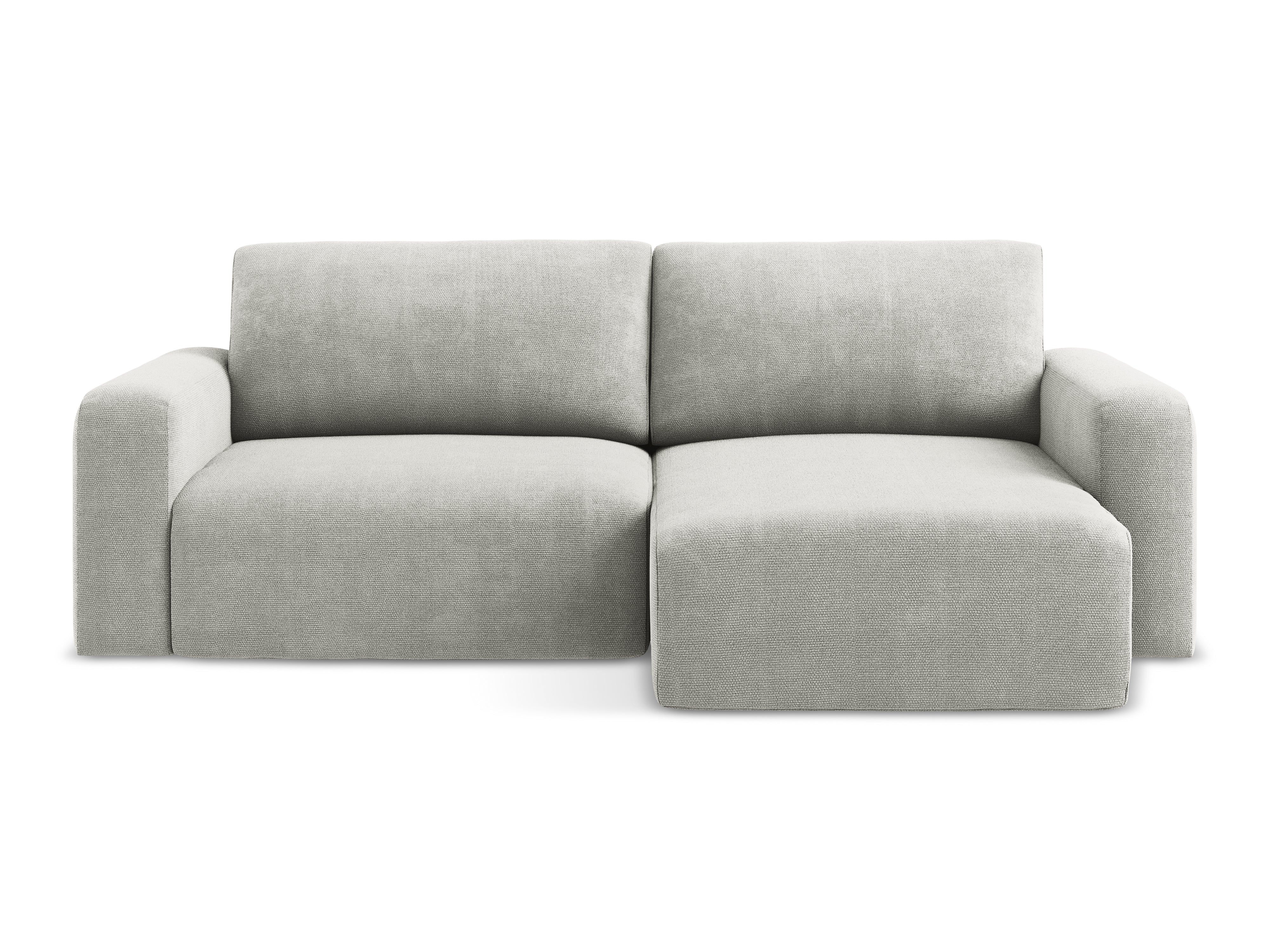 Rechthoekige bank met slaapfunctie KONA lichtgrijs chenille