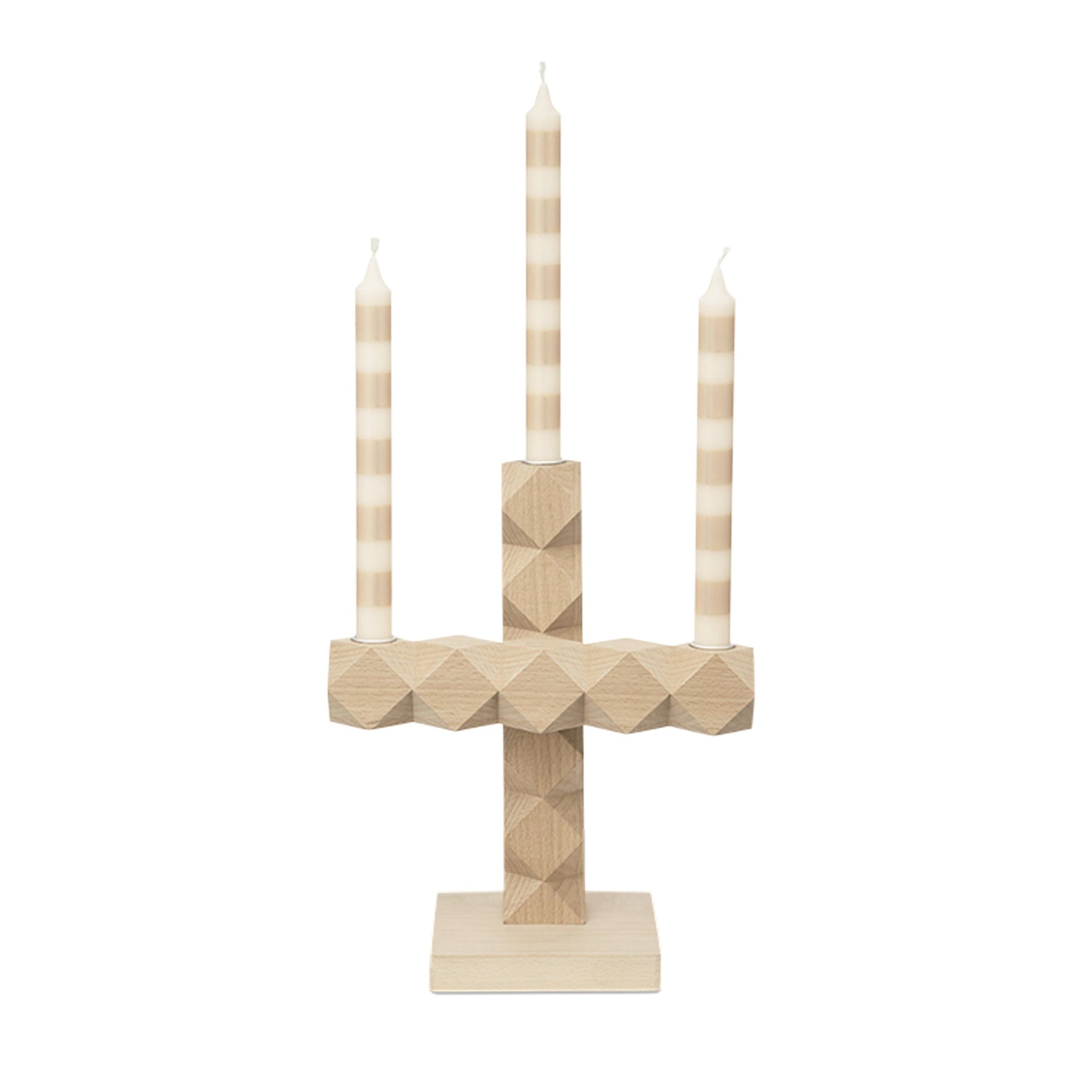 CLEAN CUT Candle Holder Beech Wood