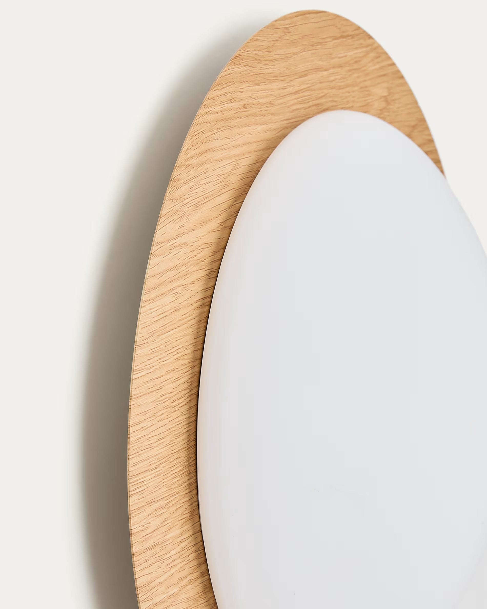 NOVAE ceiling light in light brown steel with a wood effect