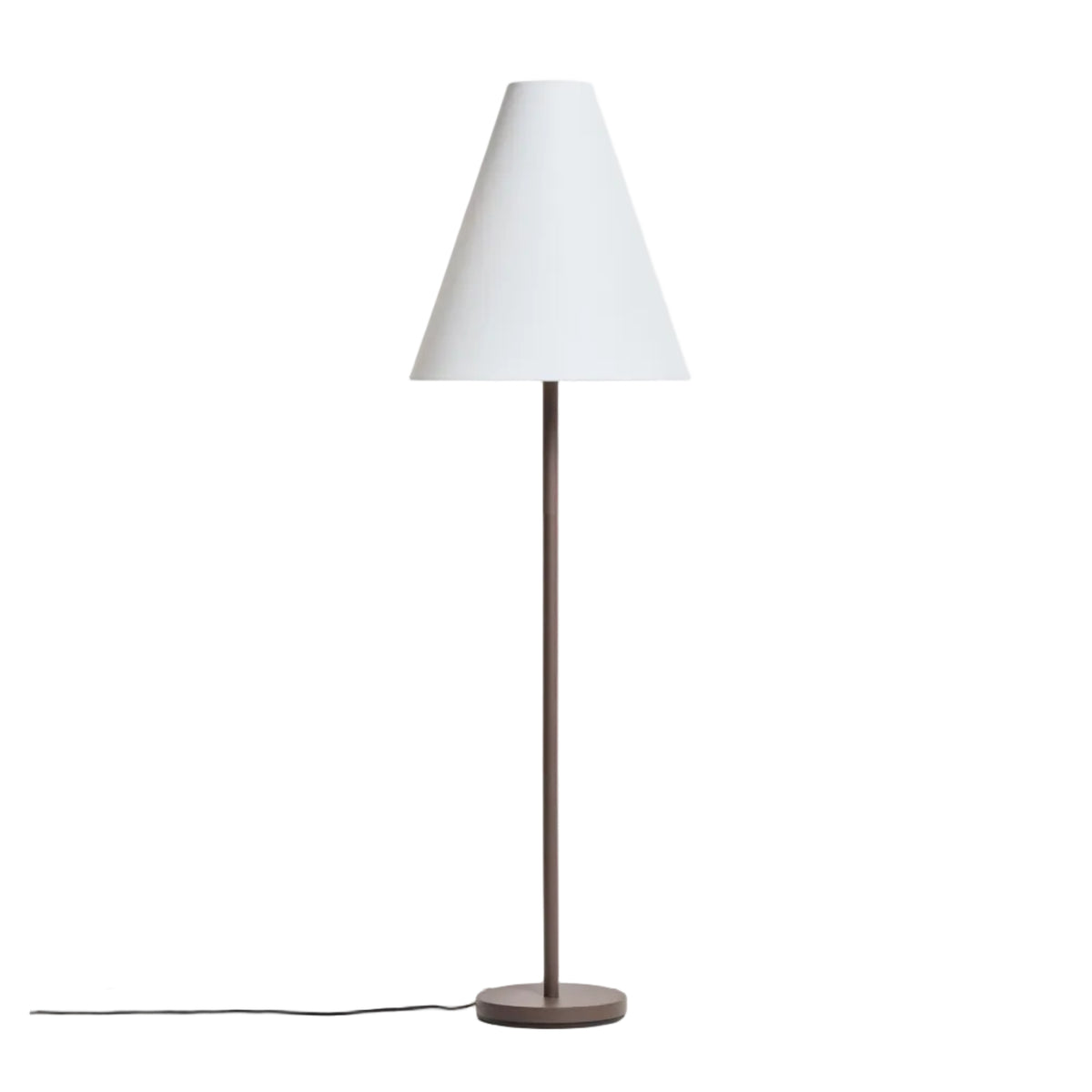 Lampa podłogowa NAVAT brązowy postarzany metal z bawełnianym abażurem – Kave Home