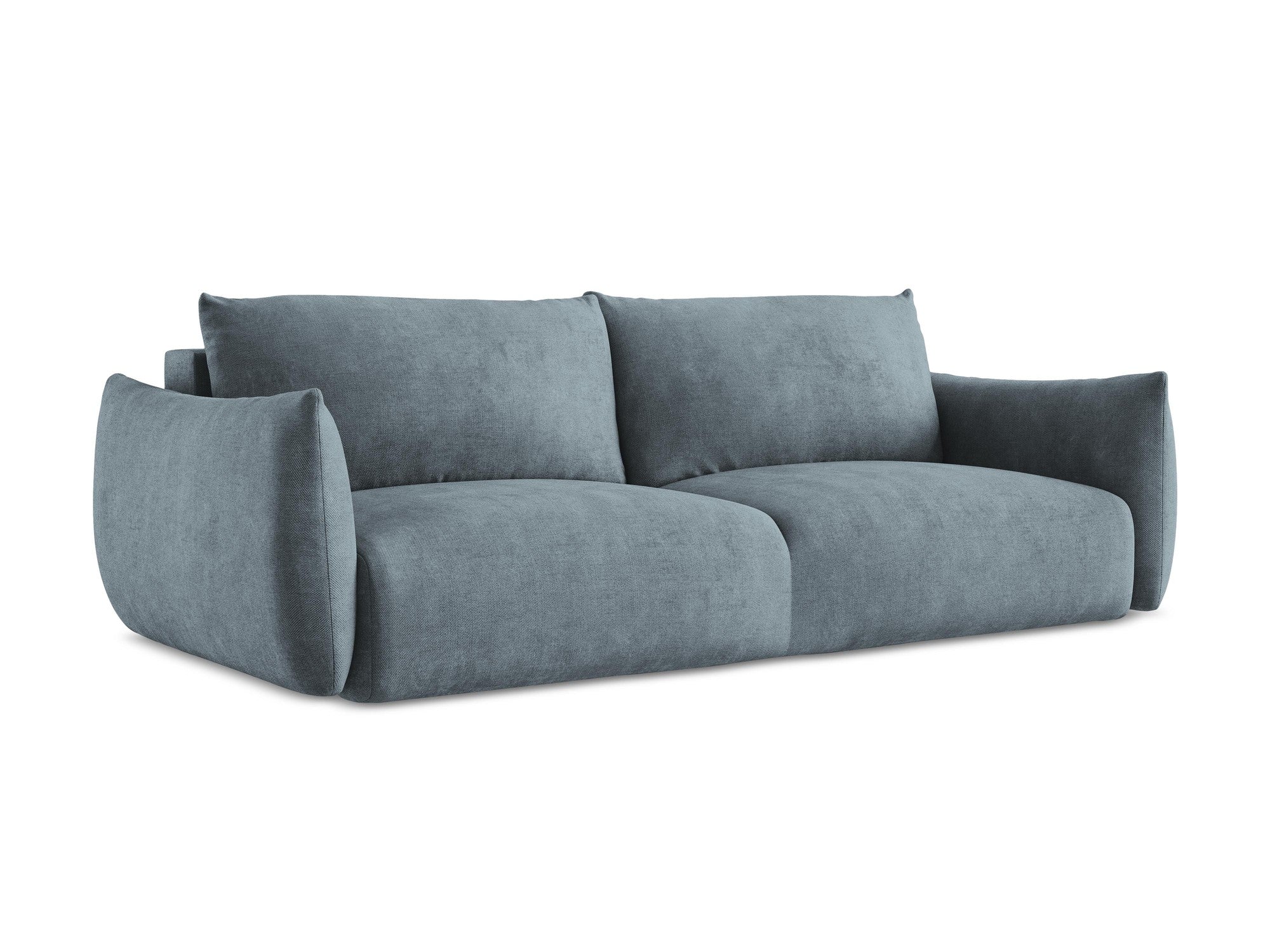 Sofa 3-zits met slaapfunctie LEILA denimblauw chenille