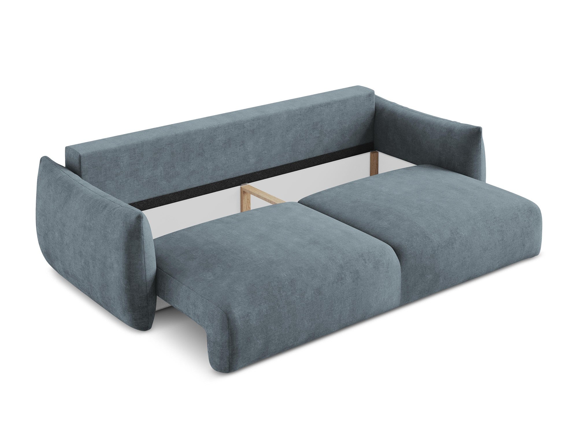 Sofa 3-zits met slaapfunctie LEILA denimblauw chenille