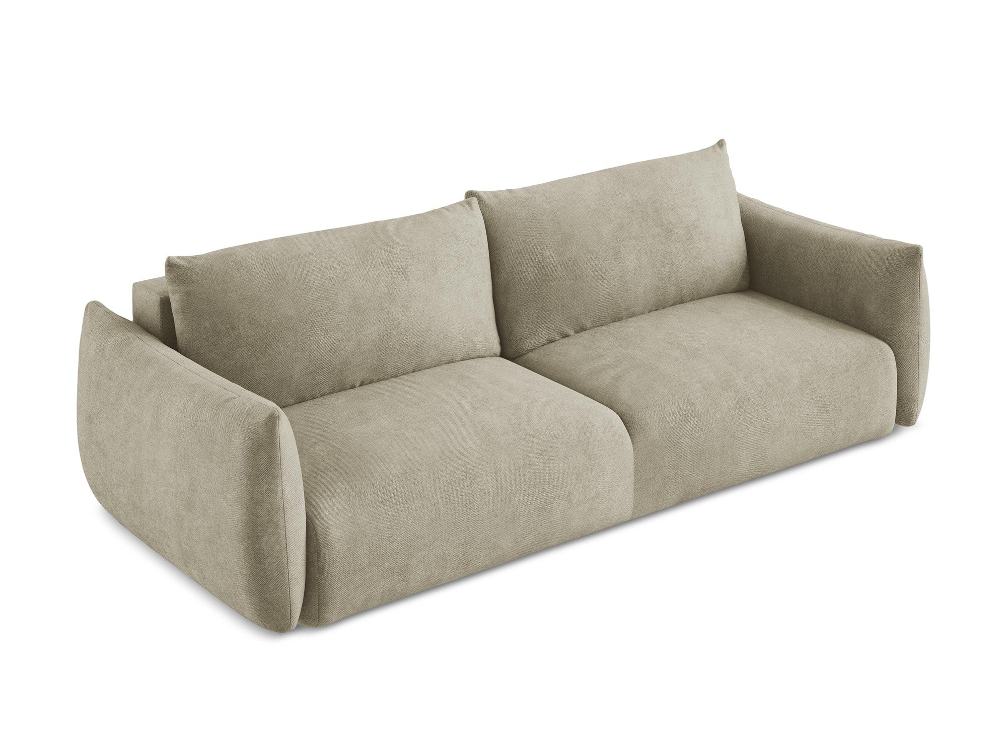 Sofa für 3 Personen mit Schlaf-Funktion LEILA beige Chenille