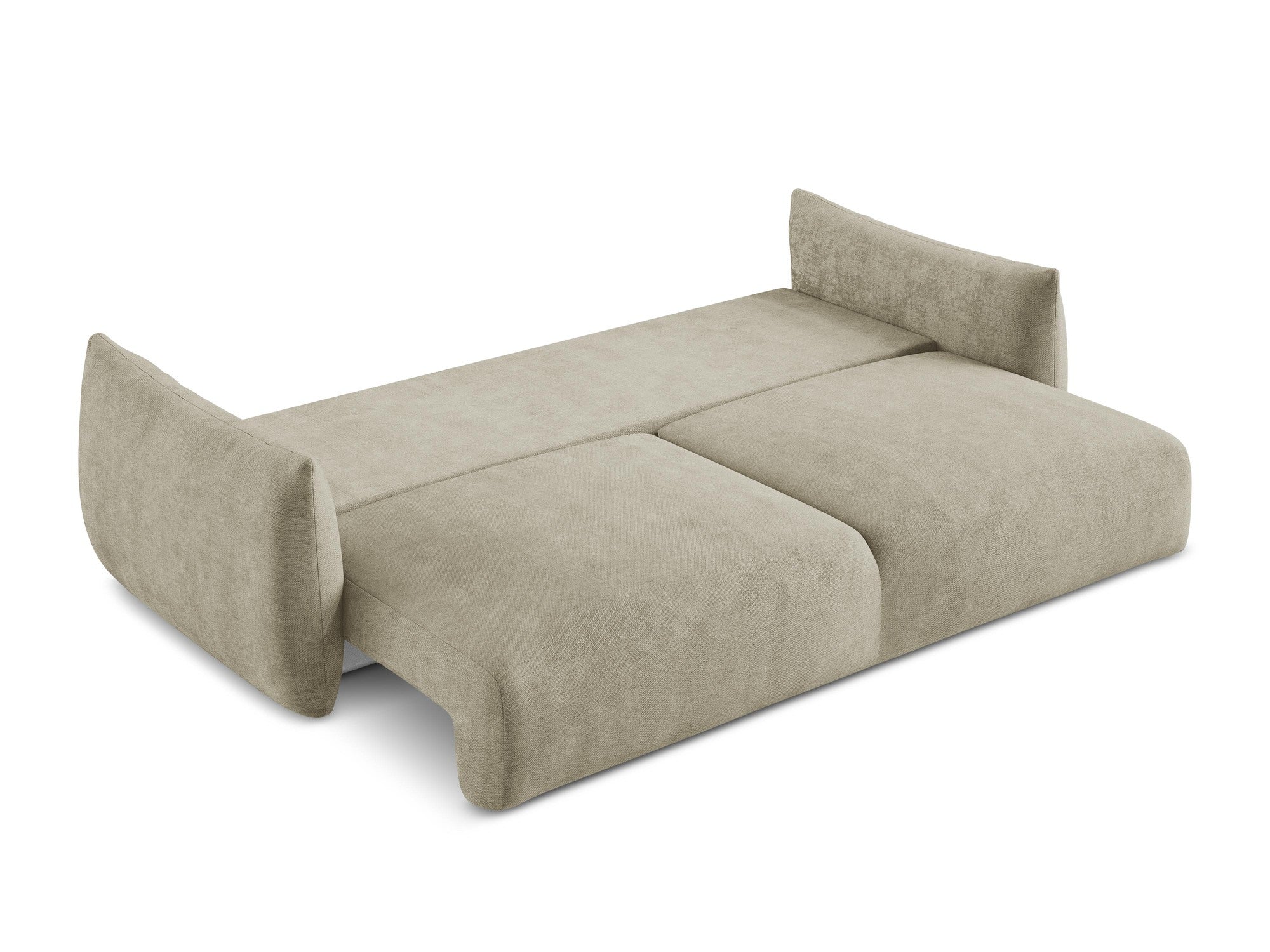 Sofa für 3 Personen mit Schlaf-Funktion LEILA beige Chenille