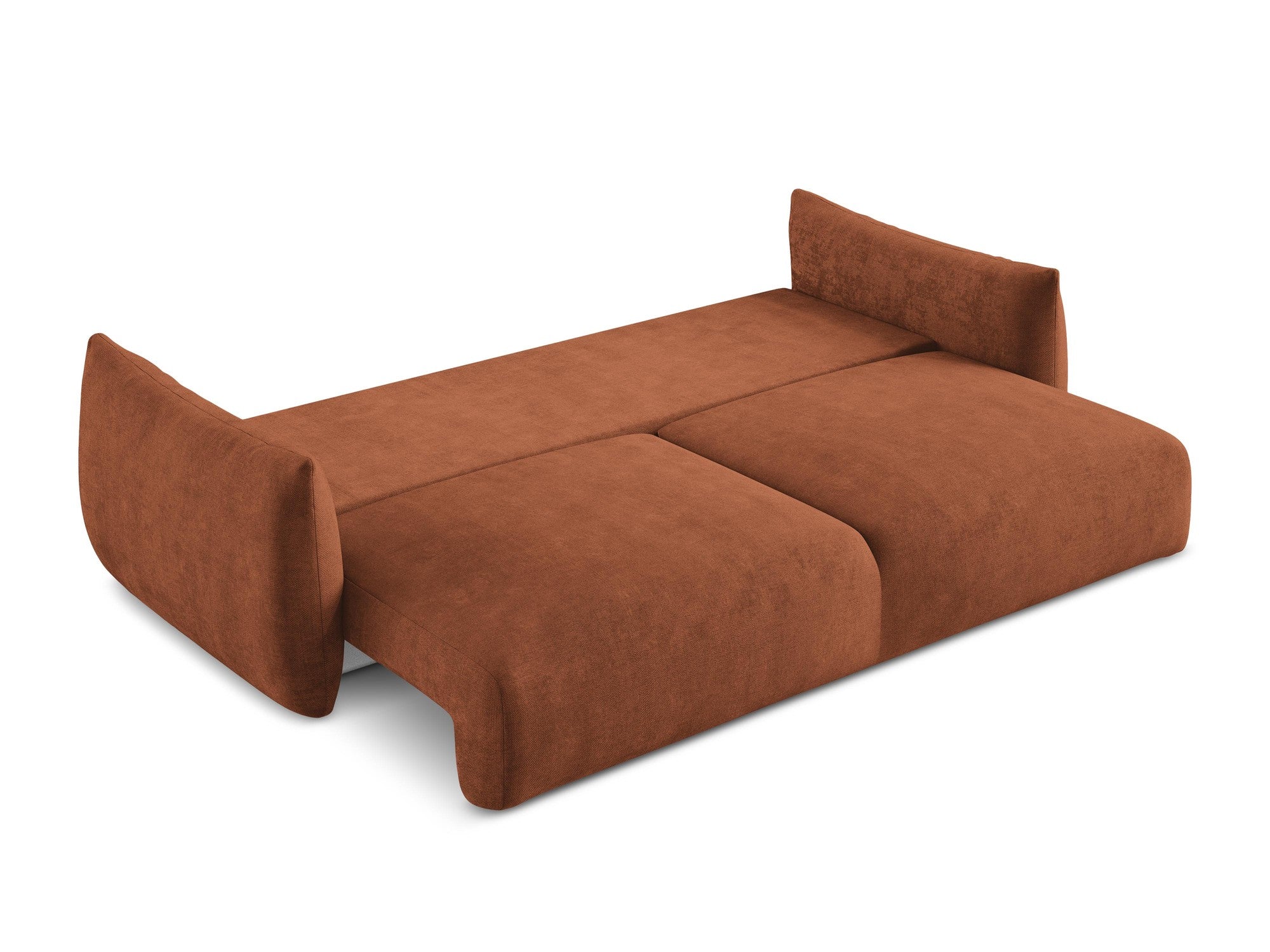 Sofa für 3 Personen mit Schlaf-Funktion LEILA Terrakotta Chenille