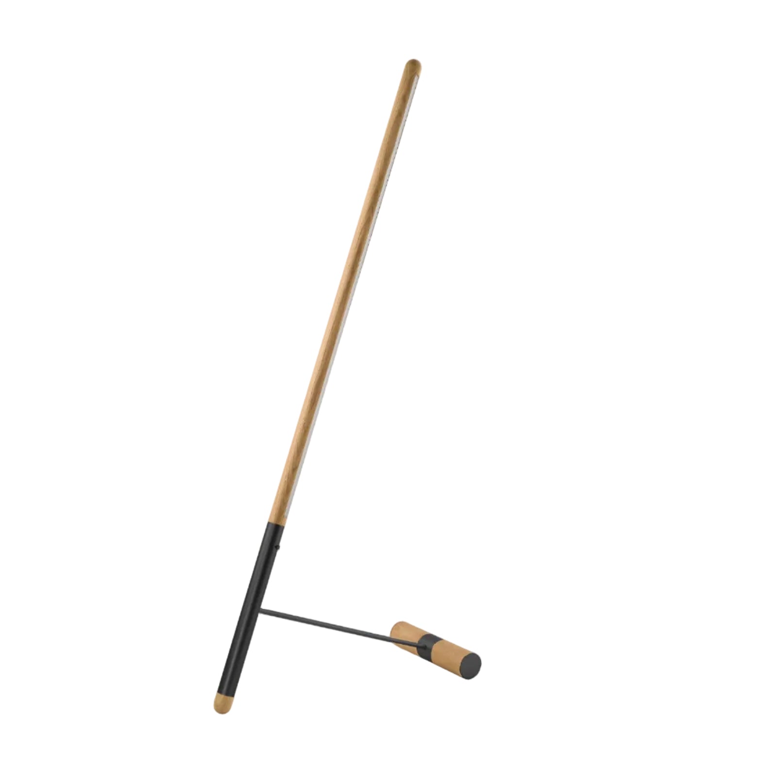 LINEA D Floor Lamp in Oak Wood with Graphite Finish