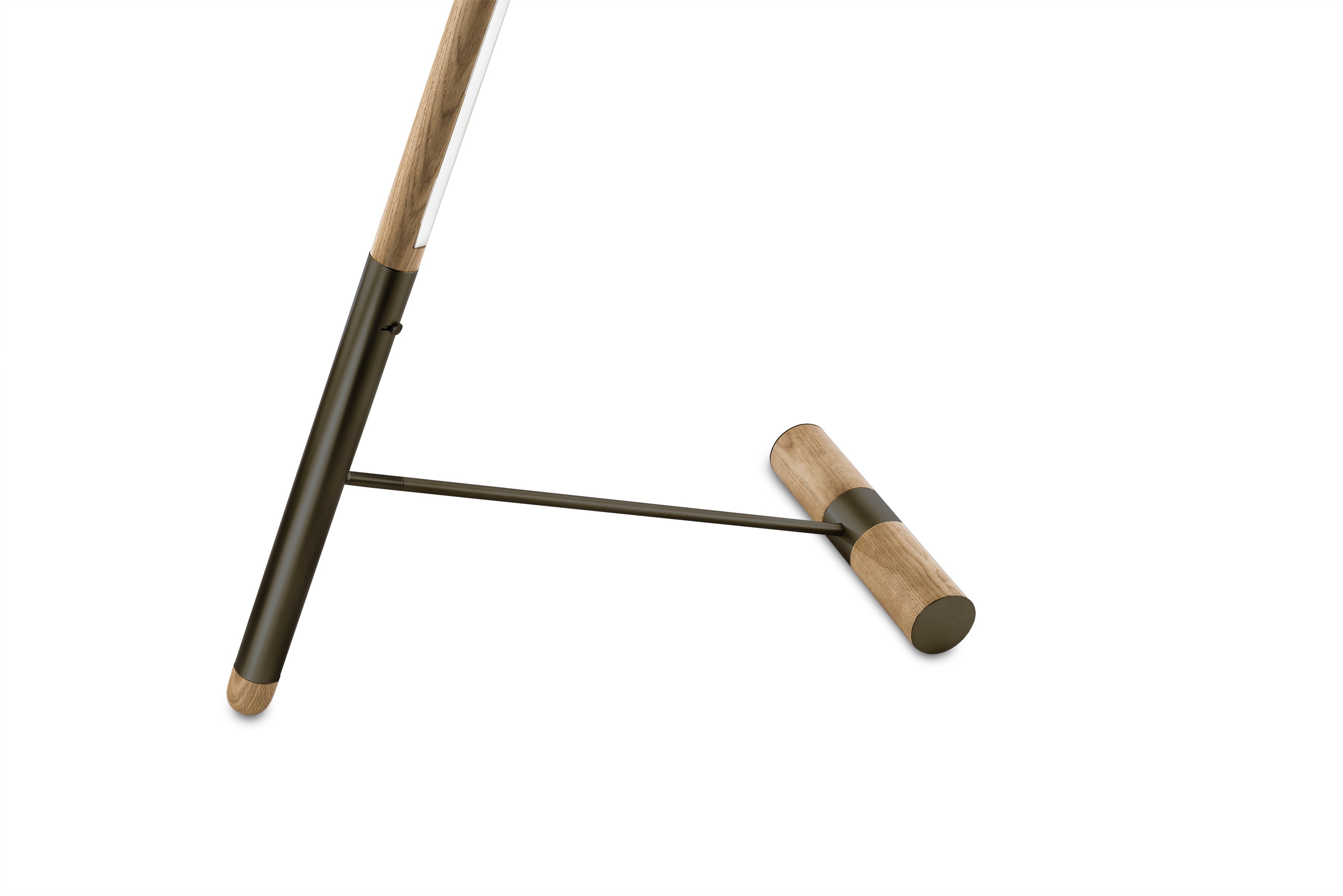 LINEA D Floor Lamp in Oak Wood with Graphite Finish