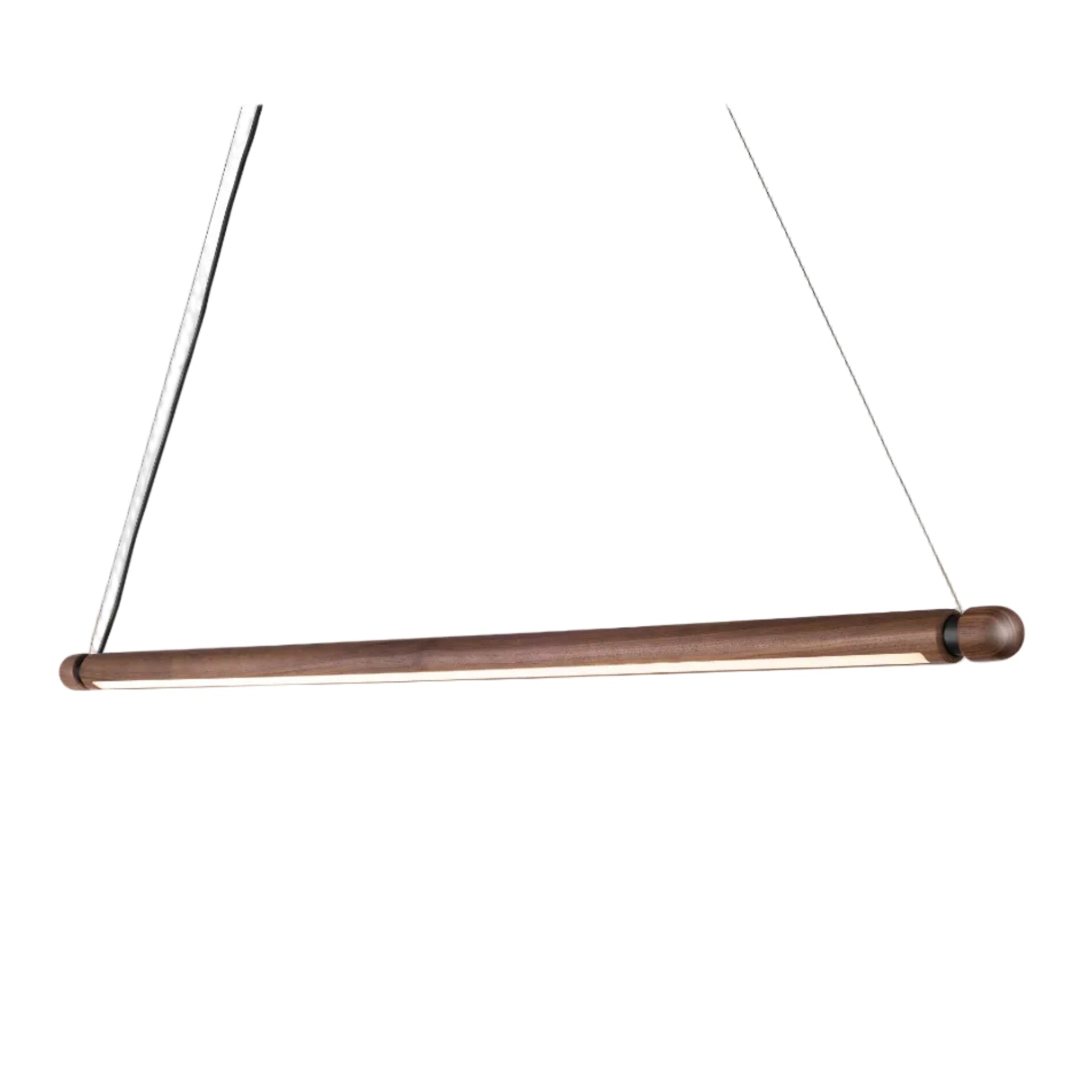 Pendelleuchte LINEA H aus Nussbaum mit grafitfarbener Oberfläche