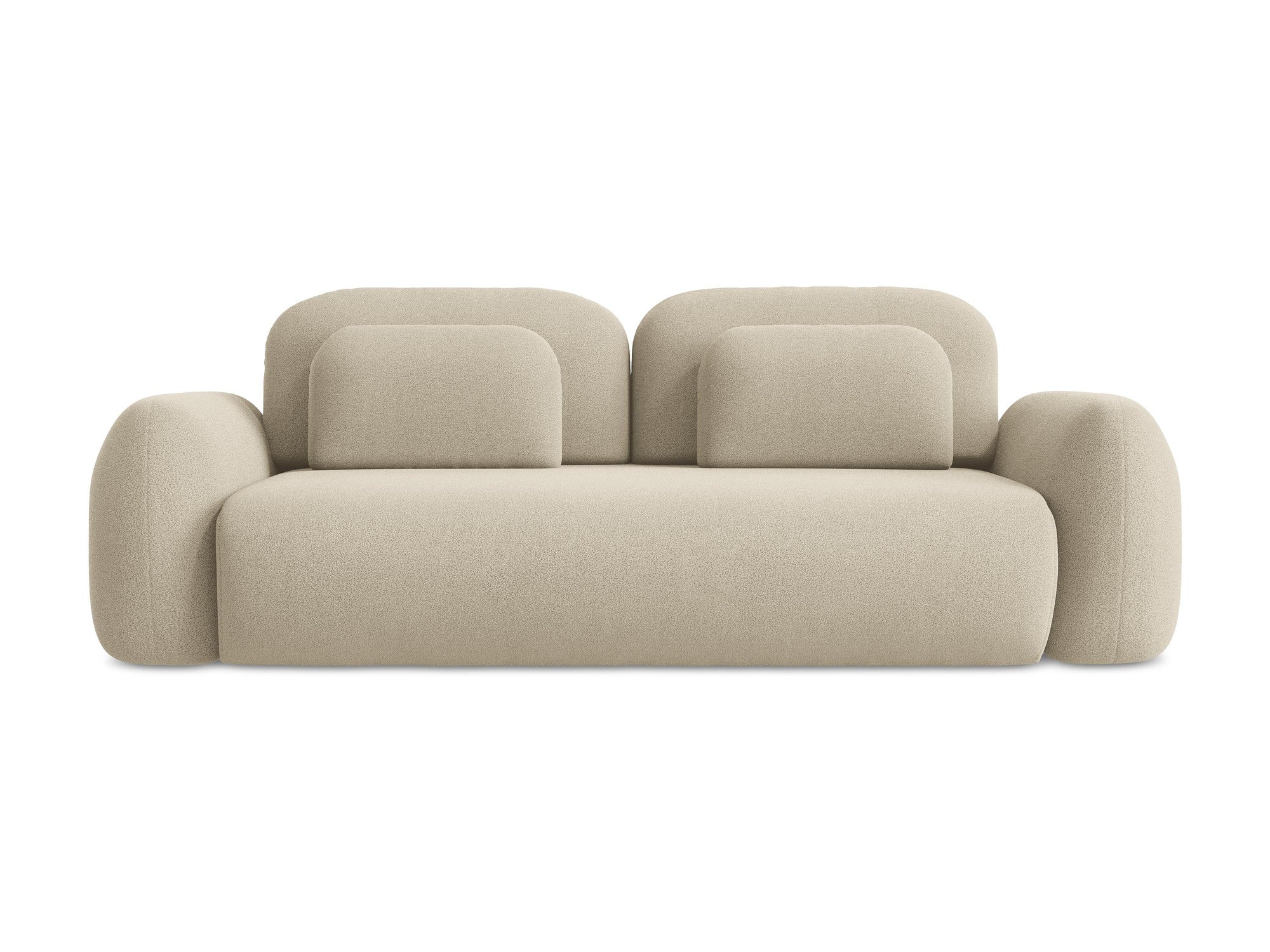 Sofa 3-zits met slaapfunctie LOHI donkerbeige boucle