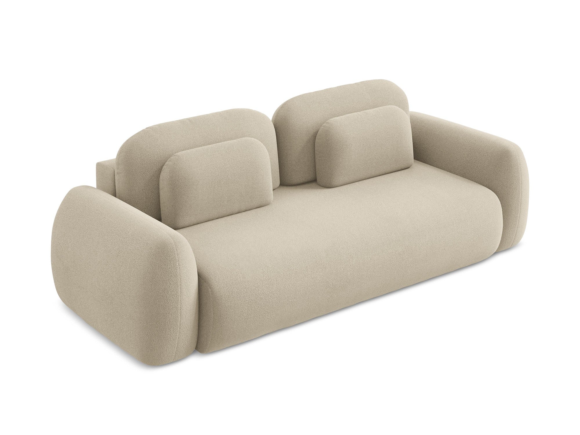 Sofa 3-zits met slaapfunctie LOHI donkerbeige boucle