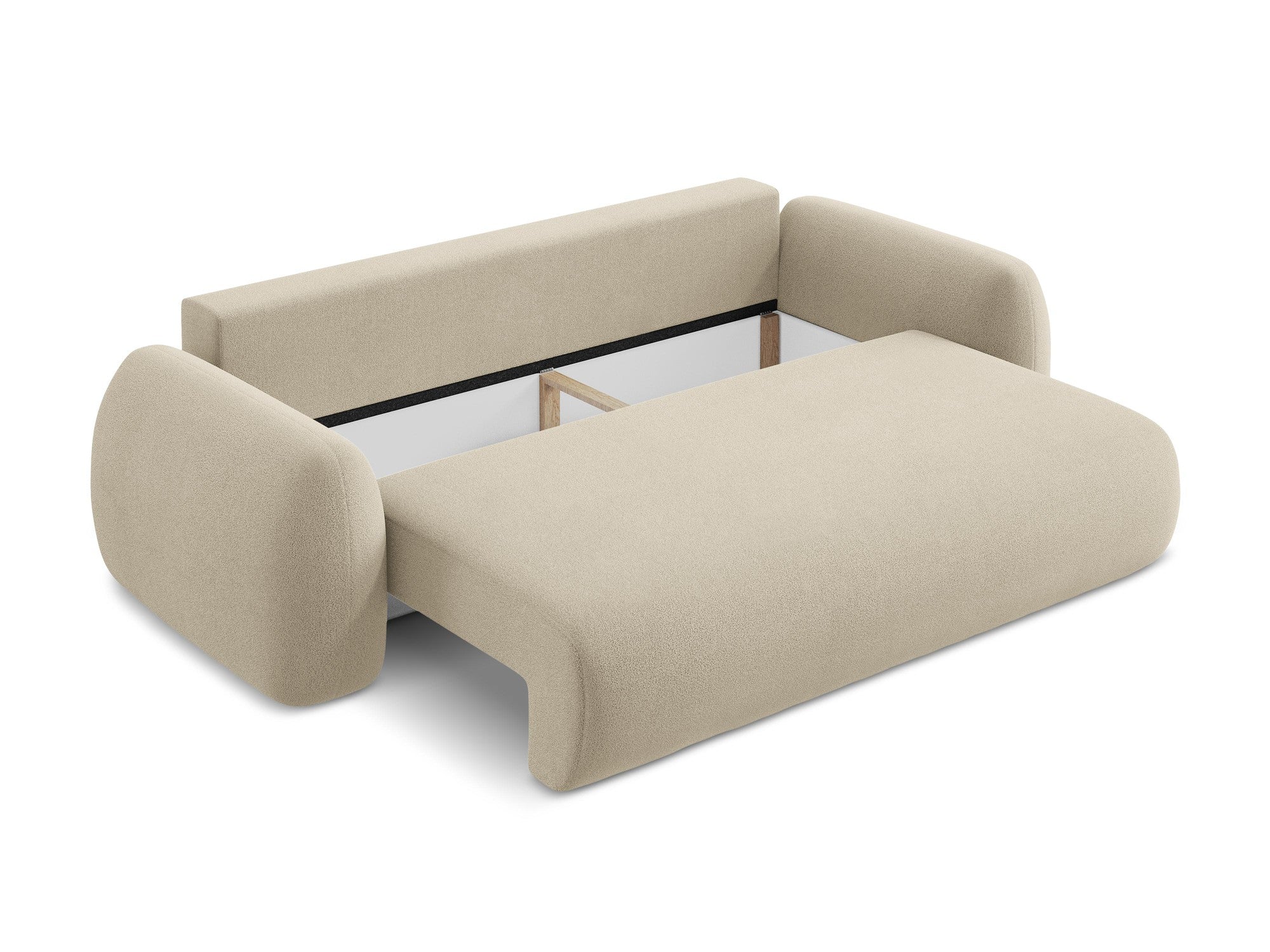 Sofa 3-zits met slaapfunctie LOHI donkerbeige boucle