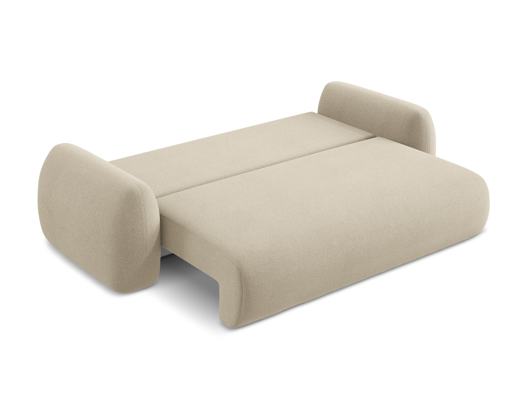 Sofa 3-zits met slaapfunctie LOHI donkerbeige boucle
