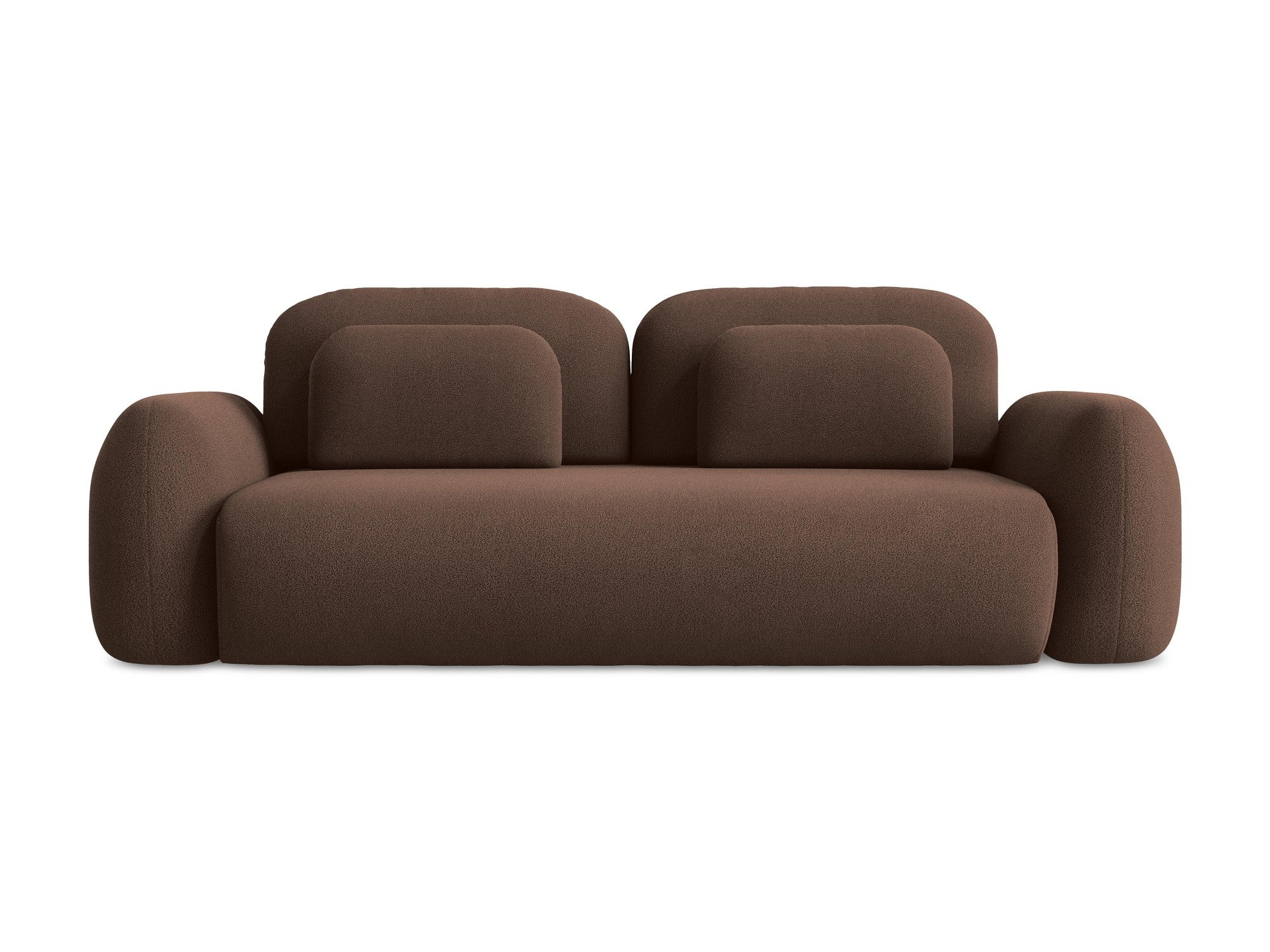 Sofa 3-zits met slaapfunctie LOHI bruin boucle