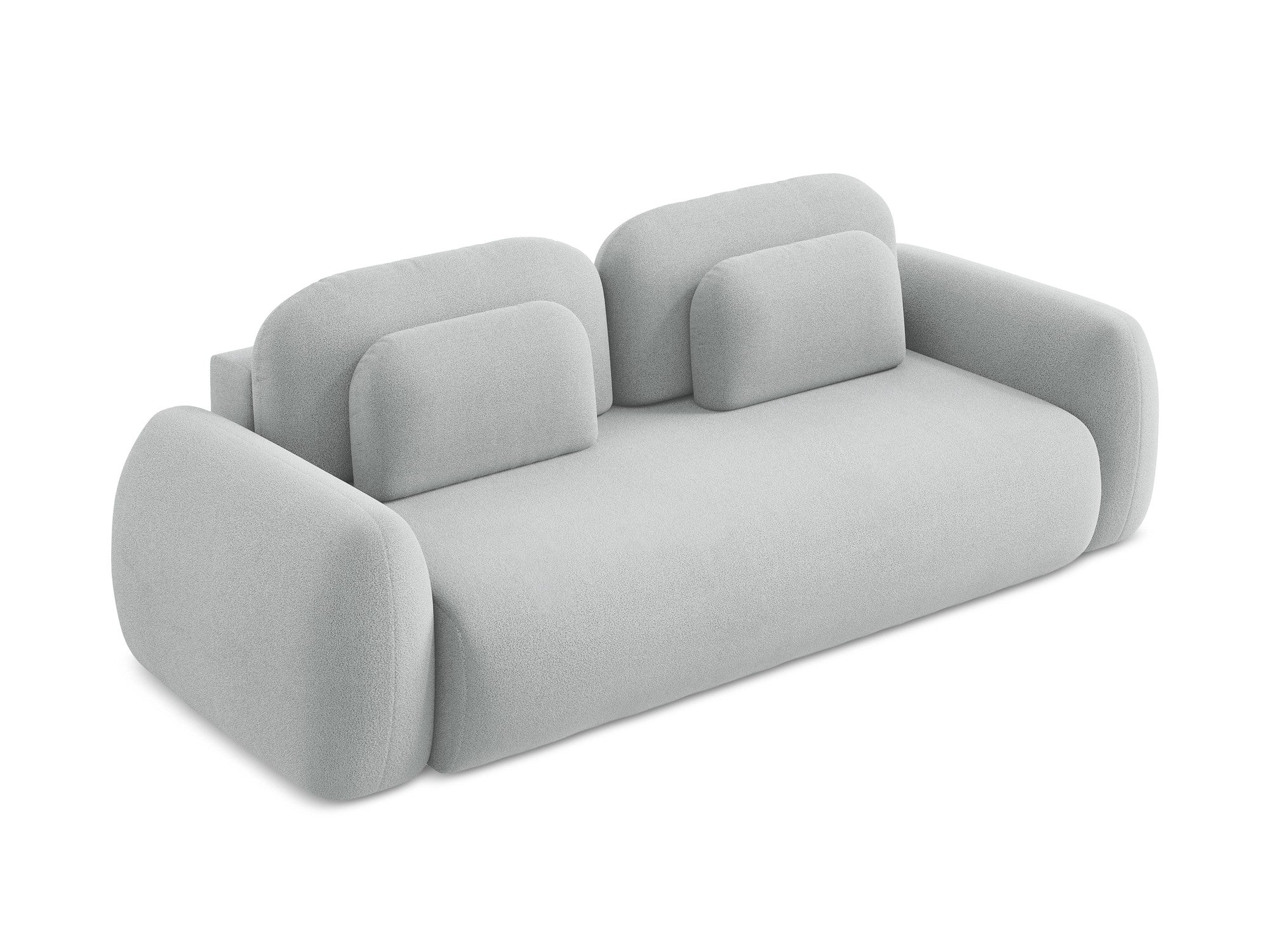 Sofa 3-zits met slaapfunctie LOHI lichtgrijze boucle