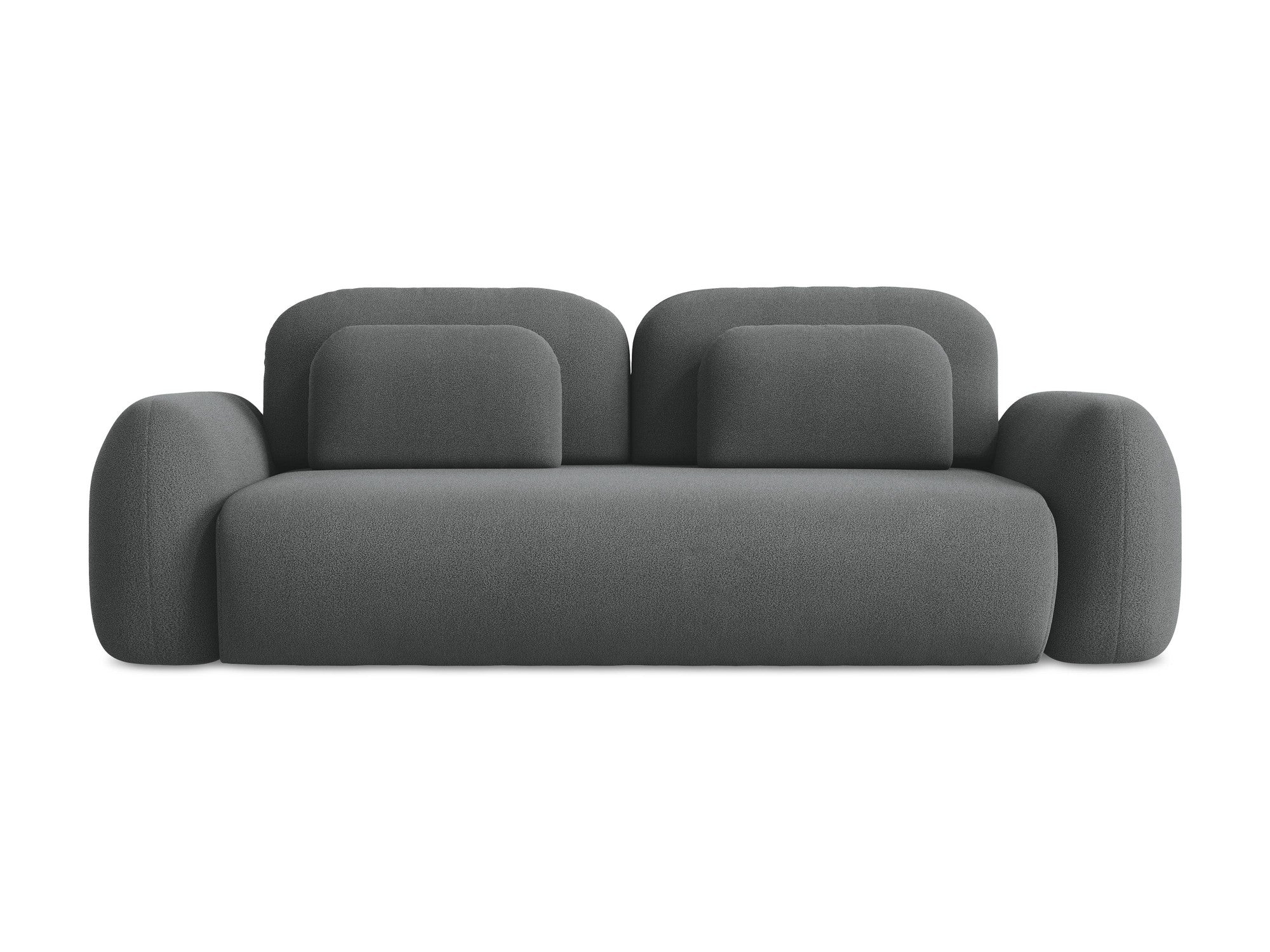 Sofa für 3 Personen mit Schlaf-Funktion LOHI dunkelgrau Boucle