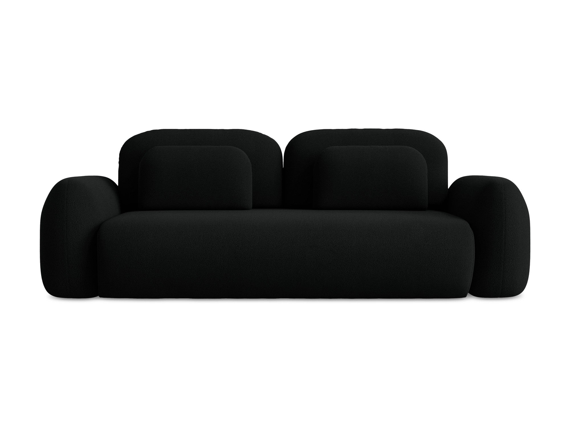 Sofa 3-zits met slaapfunctie LOHI zwart boucle