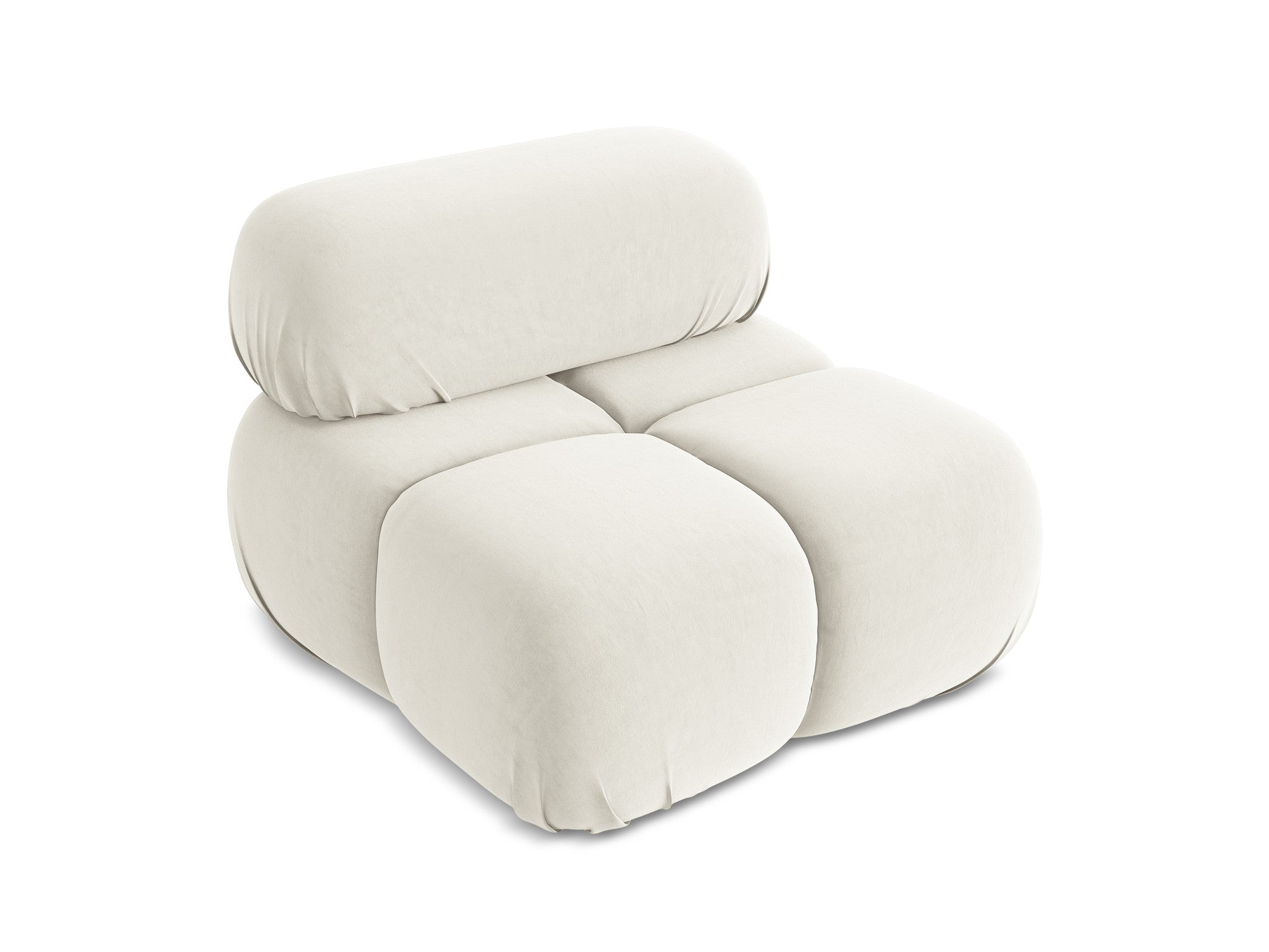 Fauteuil / modulaire fluweel LOKUA lichtbeige