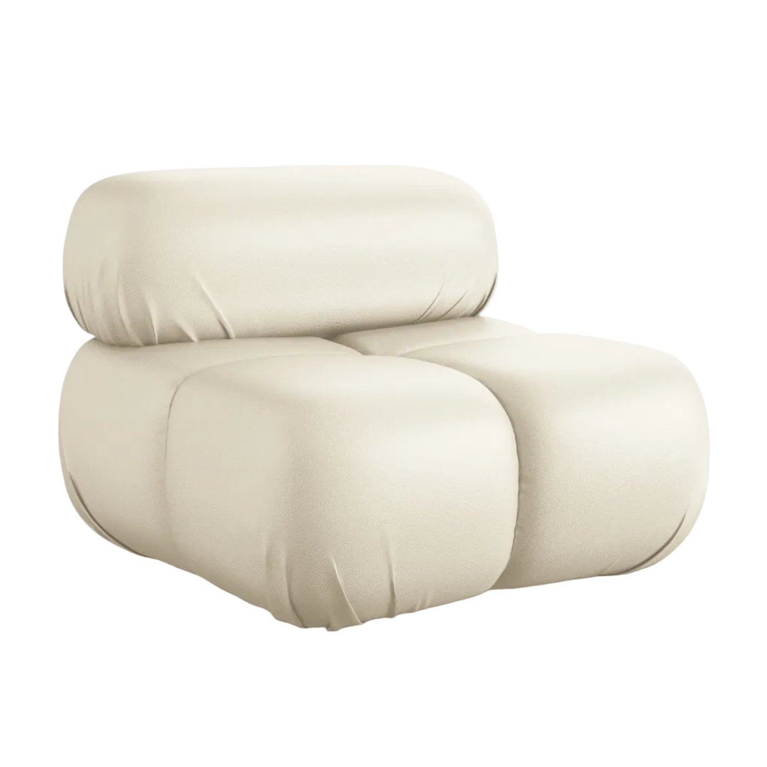 Fauteuil / module LOKUA lichtbeige ecologische leer