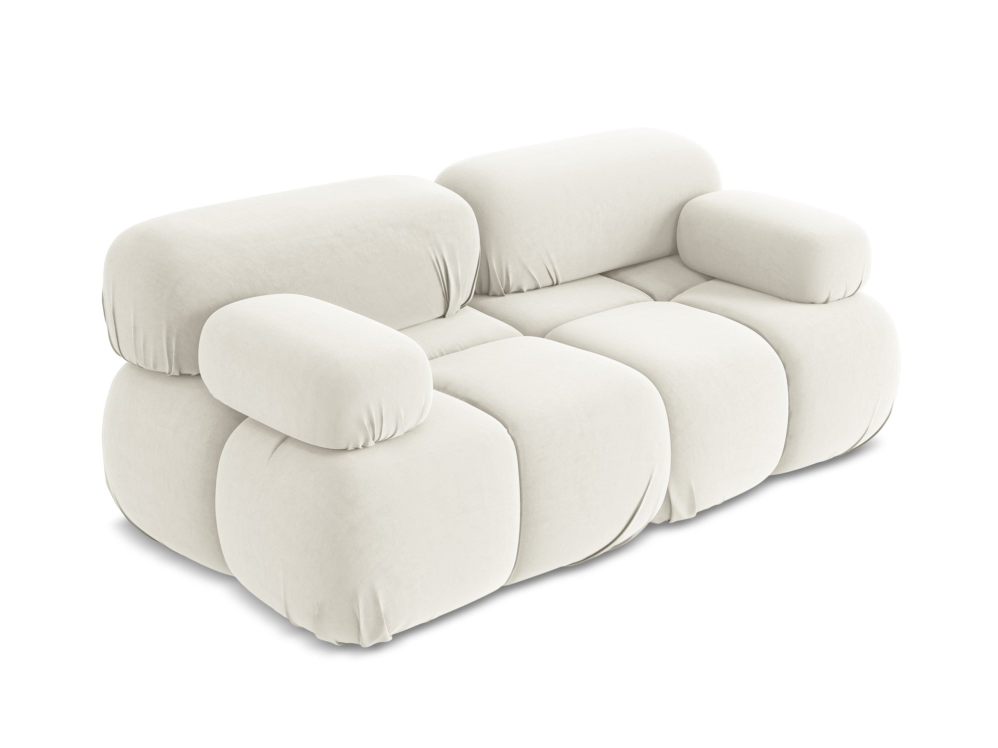 Modulares Samtsofa für 2 Personen LOKUA hellbeige