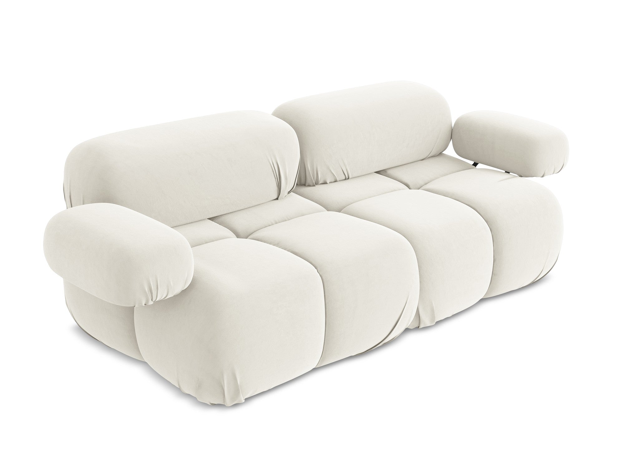 Modulares Samtsofa für 2 Personen LOKUA hellbeige