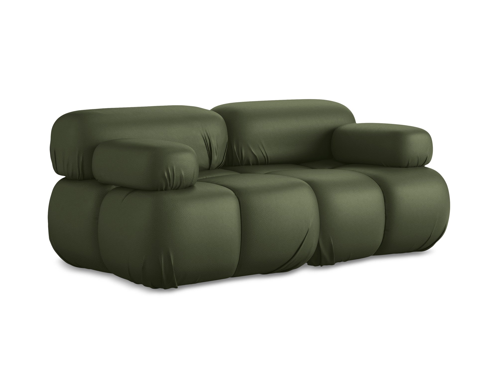Modular 2-Seater Sofa LOKUA Dark Green Eco-Leather