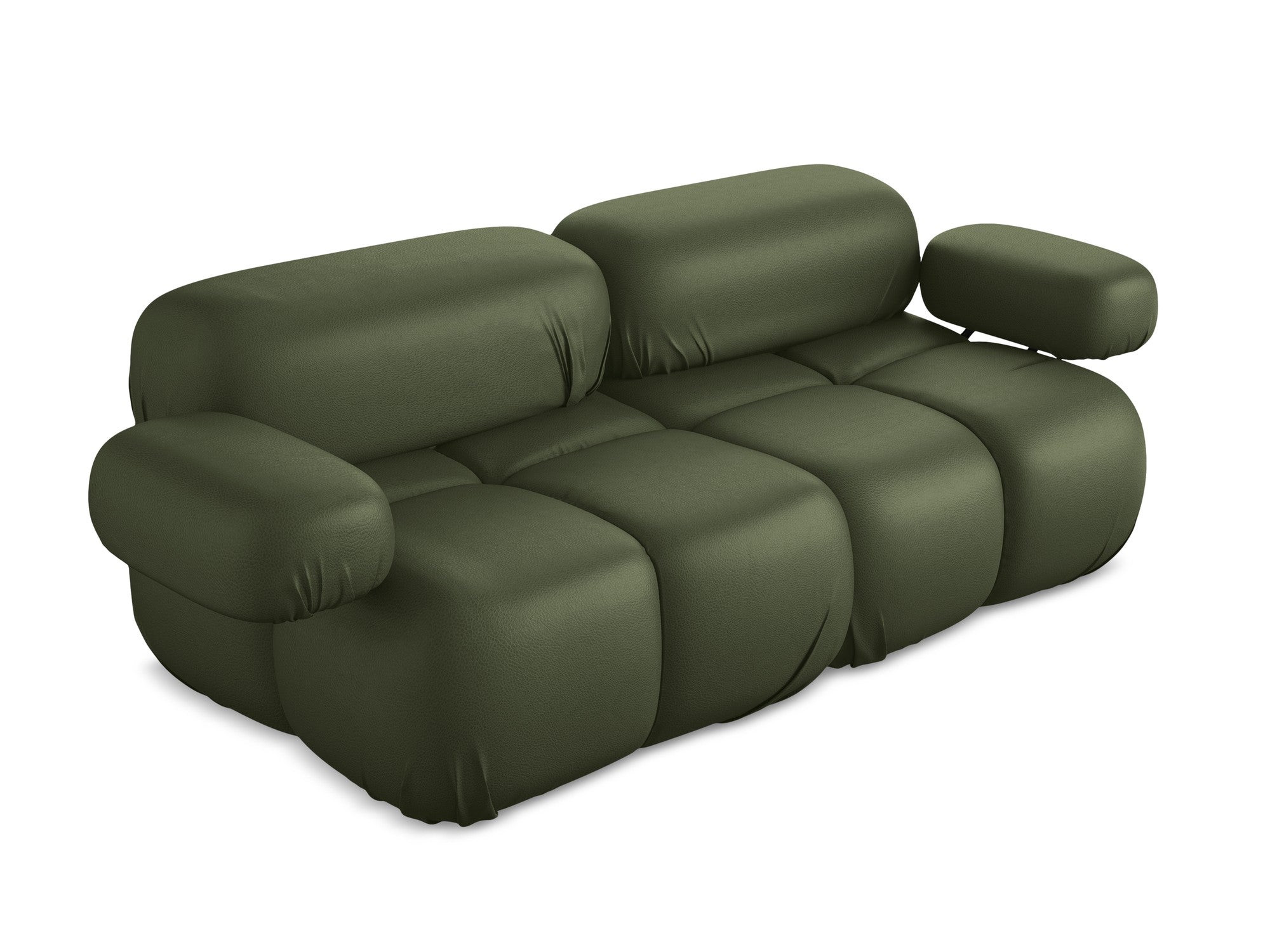 Modular 2-Seater Sofa LOKUA Dark Green Eco-Leather