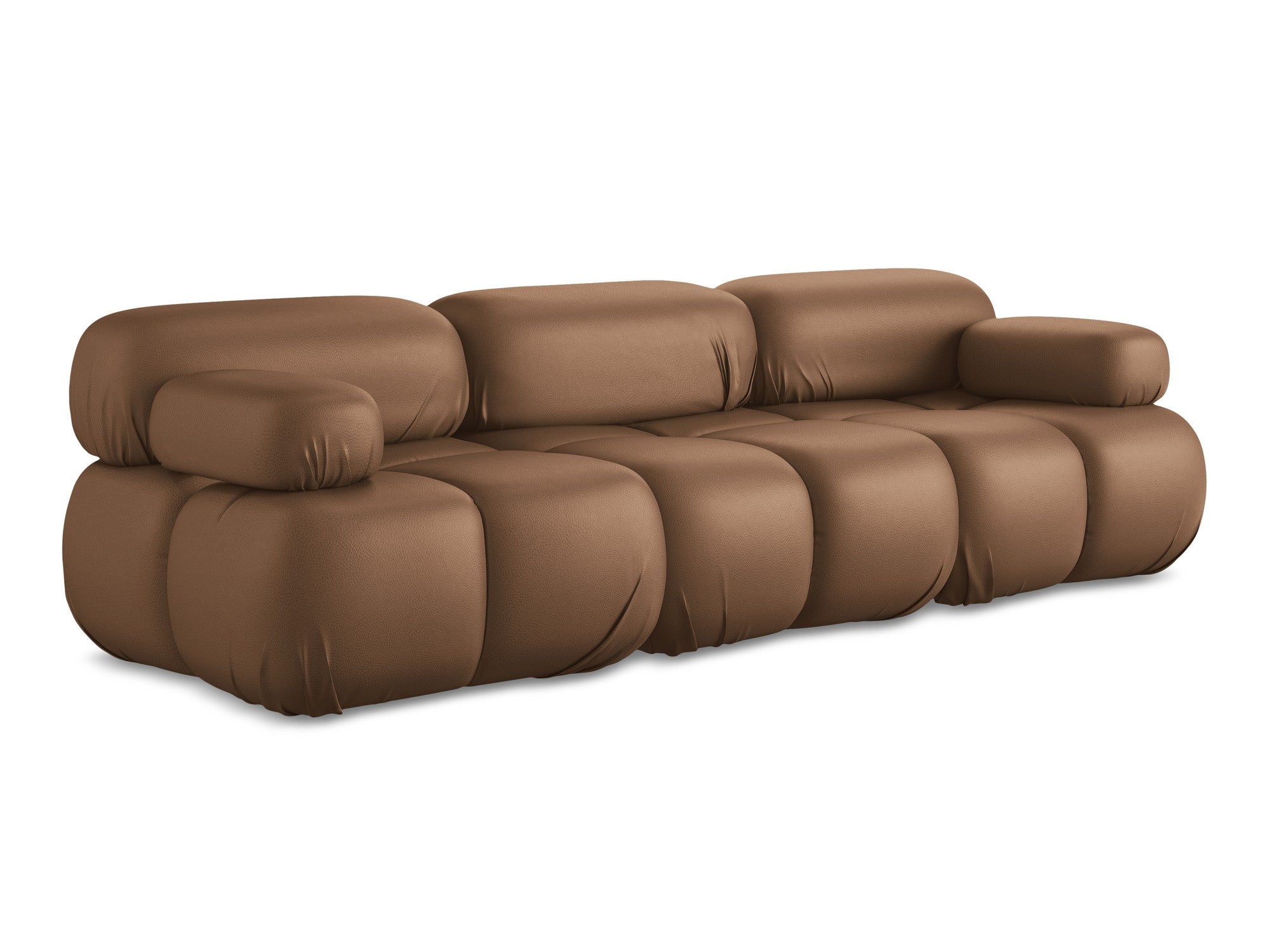 3-seater modular sofa LOKUA in chocolate eco-leather