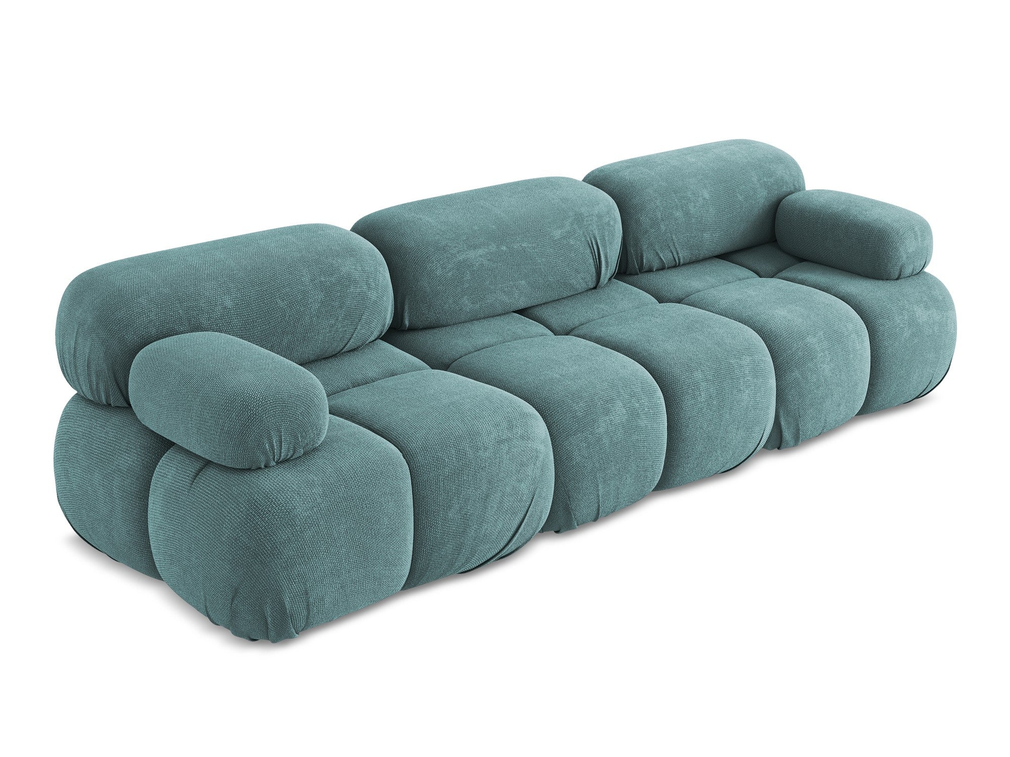 3-seater modular sofa LOKUA denim blue chenille