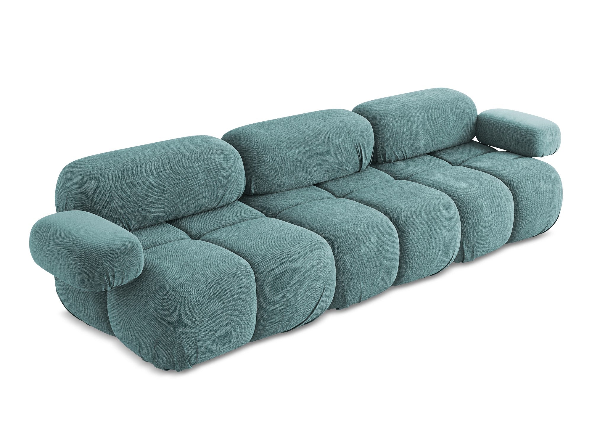 3-seater modular sofa LOKUA denim blue chenille
