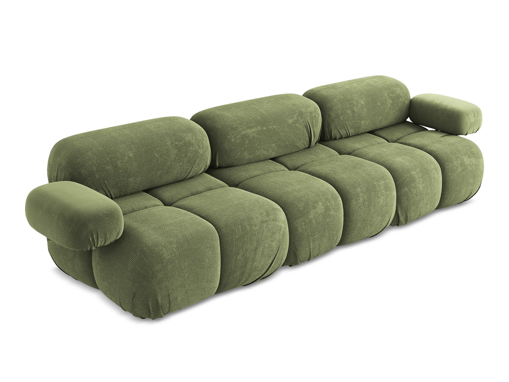 3-seater modular sofa LOKUA green chenille