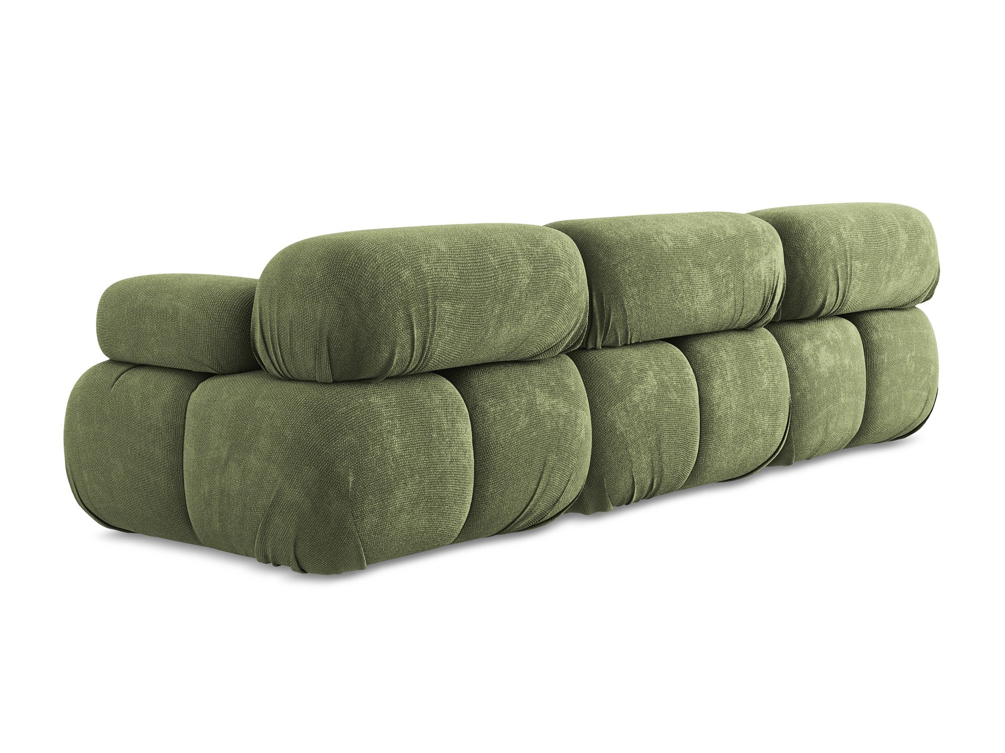 3-seater modular sofa LOKUA green chenille