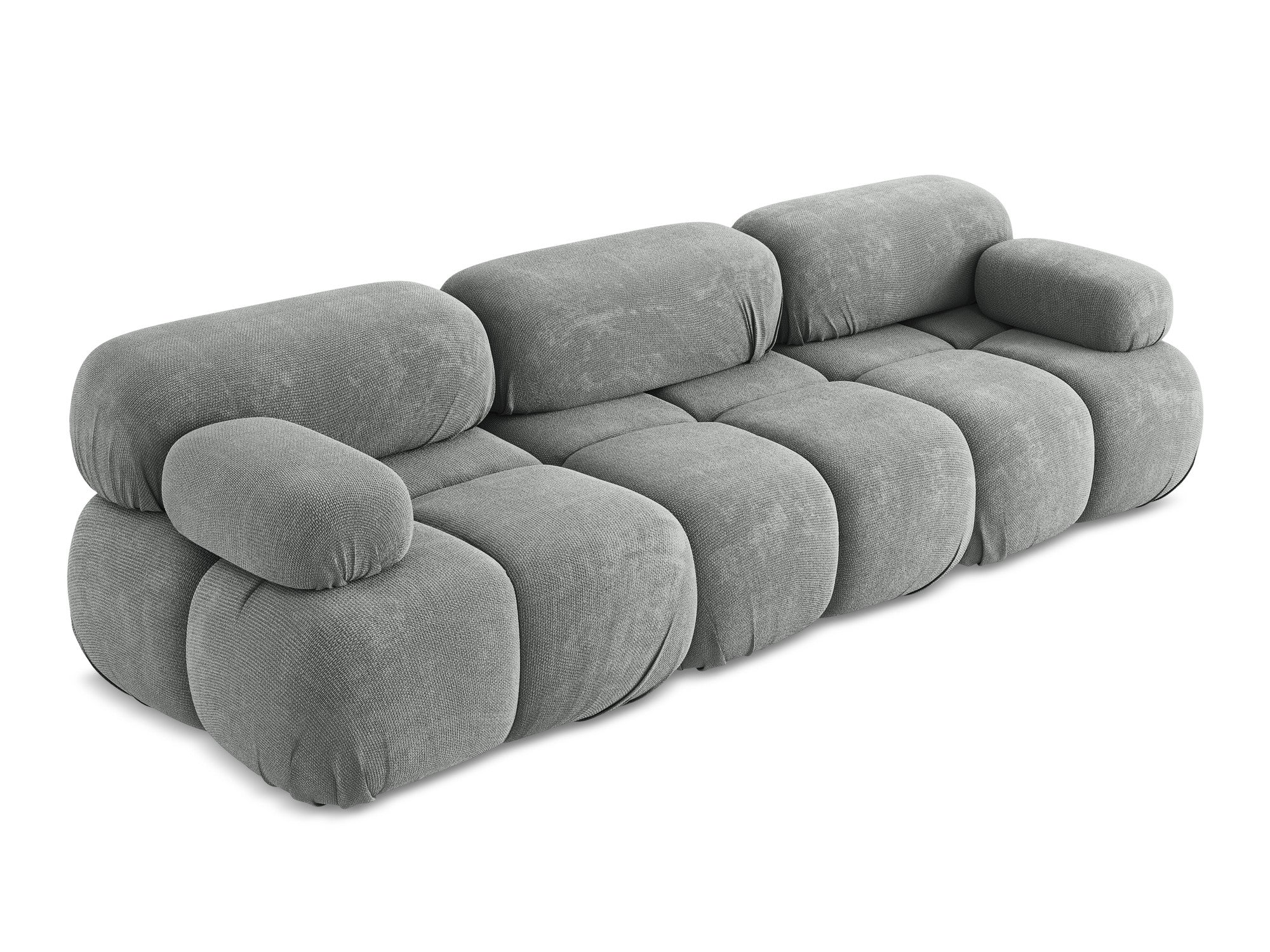 3-seater modular sofa LOKUA gray chenille