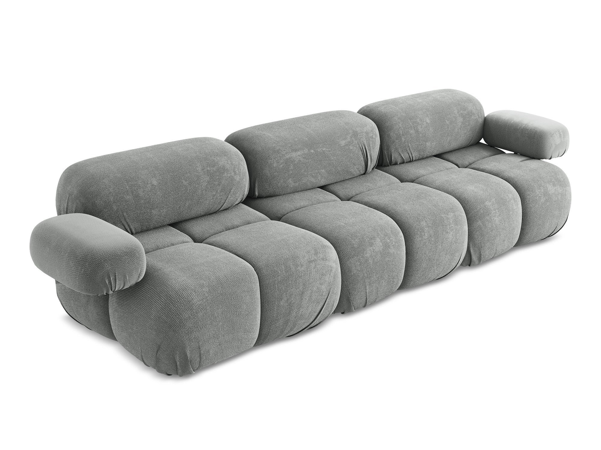 3-seater modular sofa LOKUA gray chenille