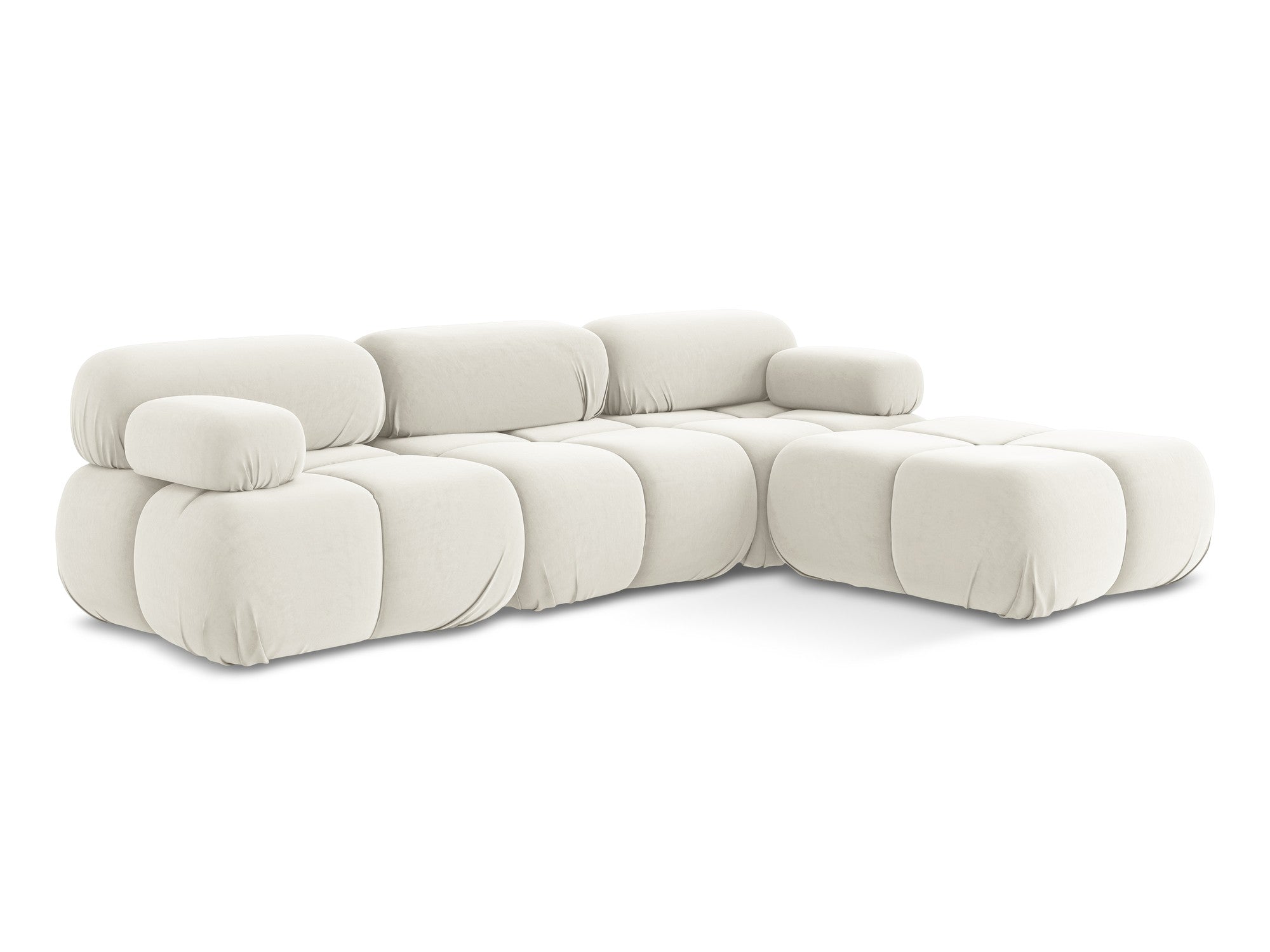 Universal velvet modular corner sofa LOKUA light beige
