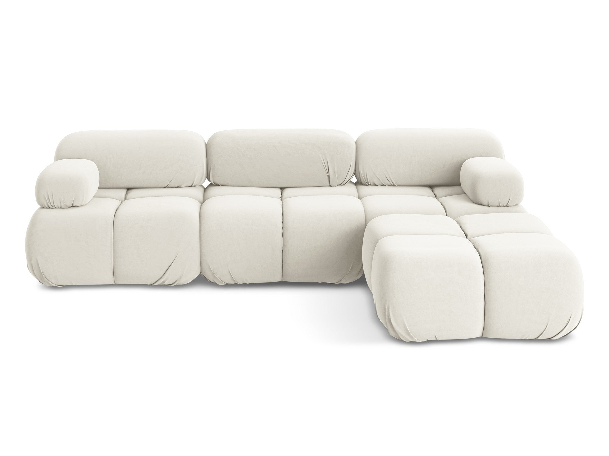Universal velvet modular corner sofa LOKUA light beige
