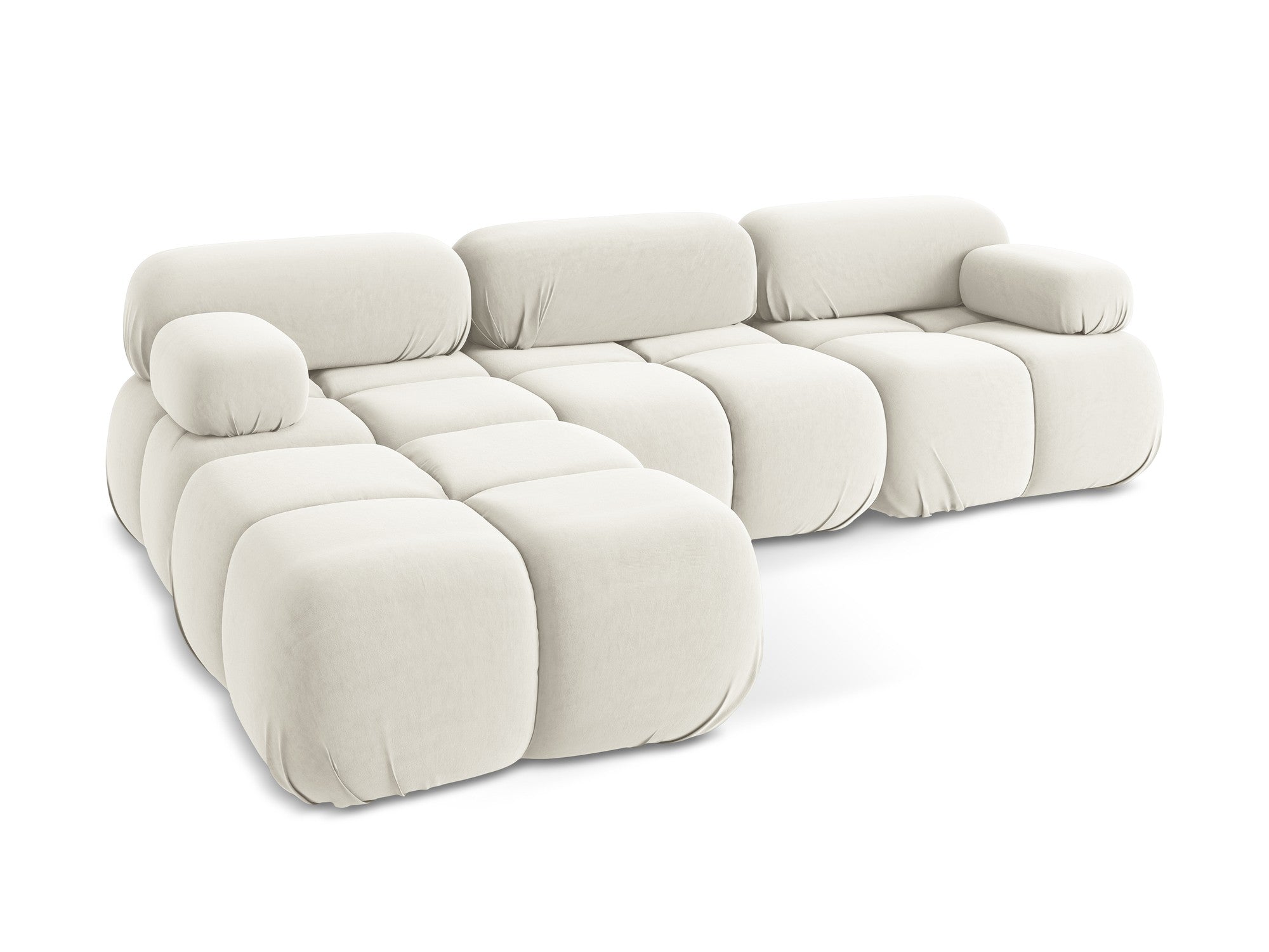 Universal velvet modular corner sofa LOKUA light beige