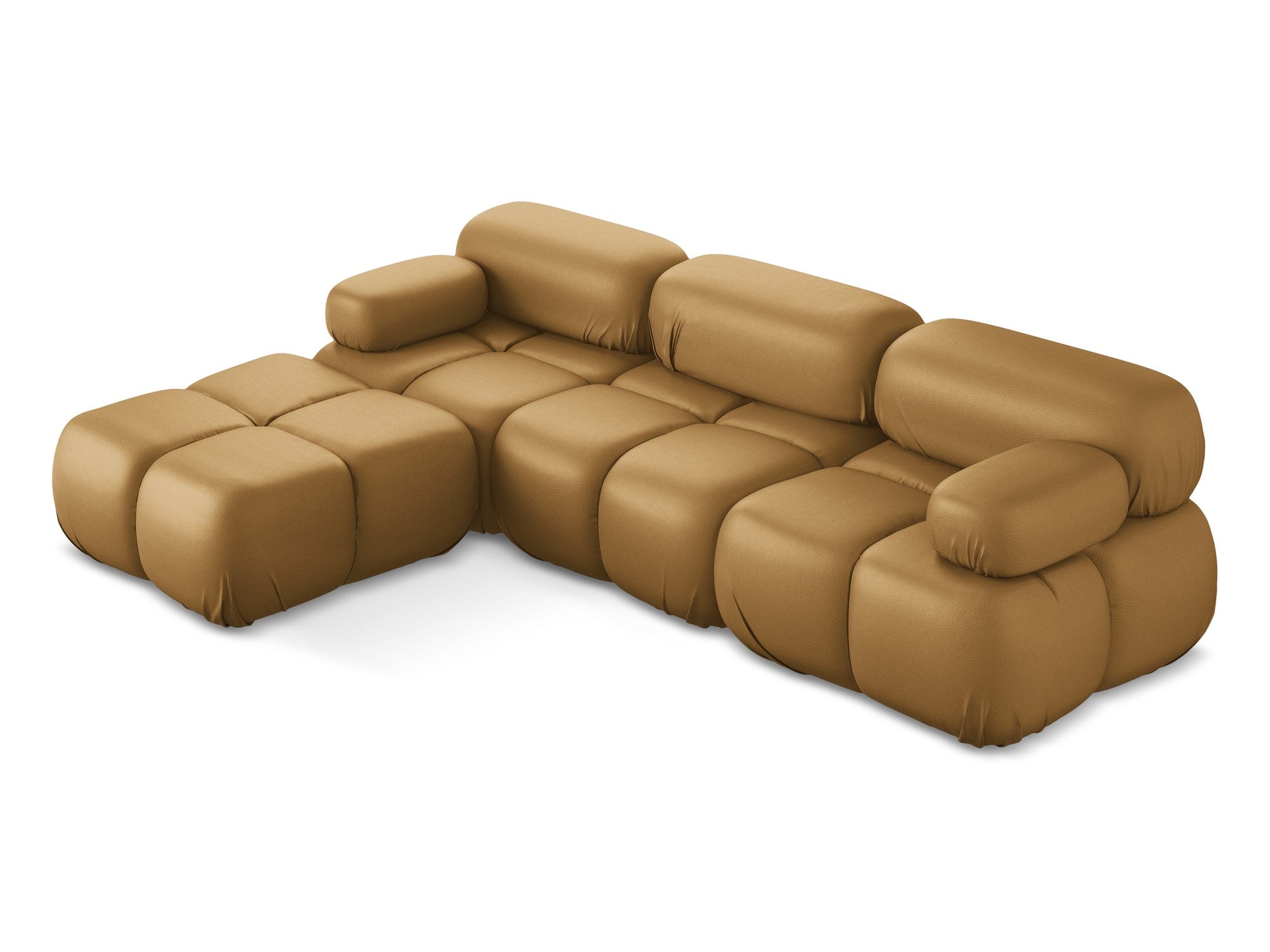 Universal modular corner sofa LOKUA caramel eco-leather