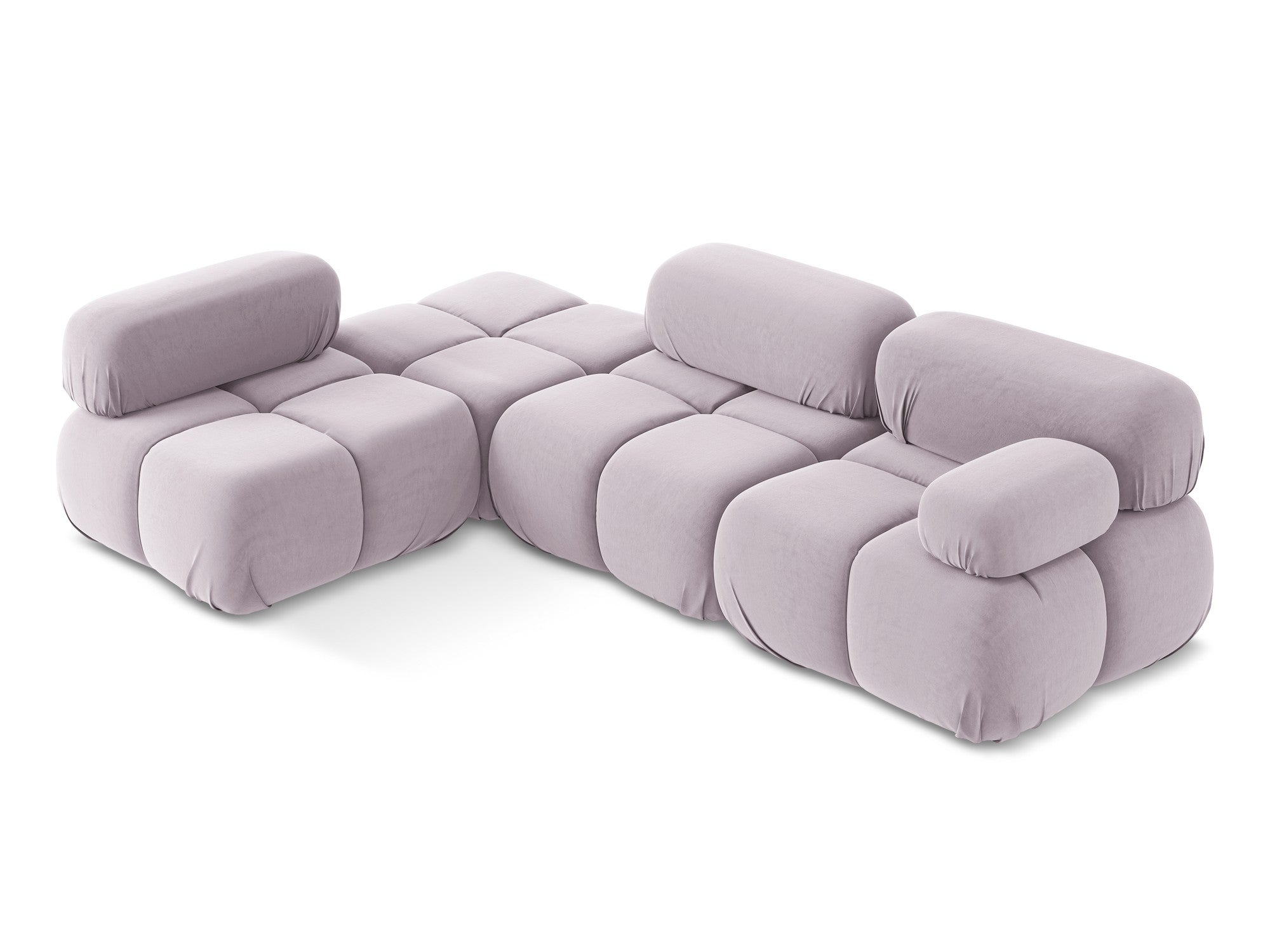 Modularer Samt-Ecksofa links LOKUA lavendel