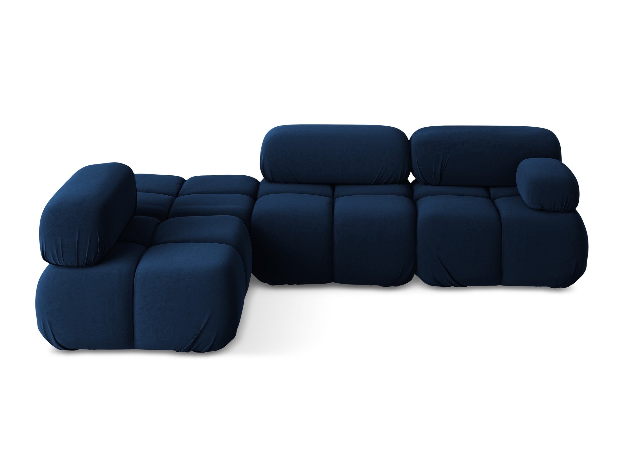 Left-sided modular velvet corner sofa LOKUA royal blue